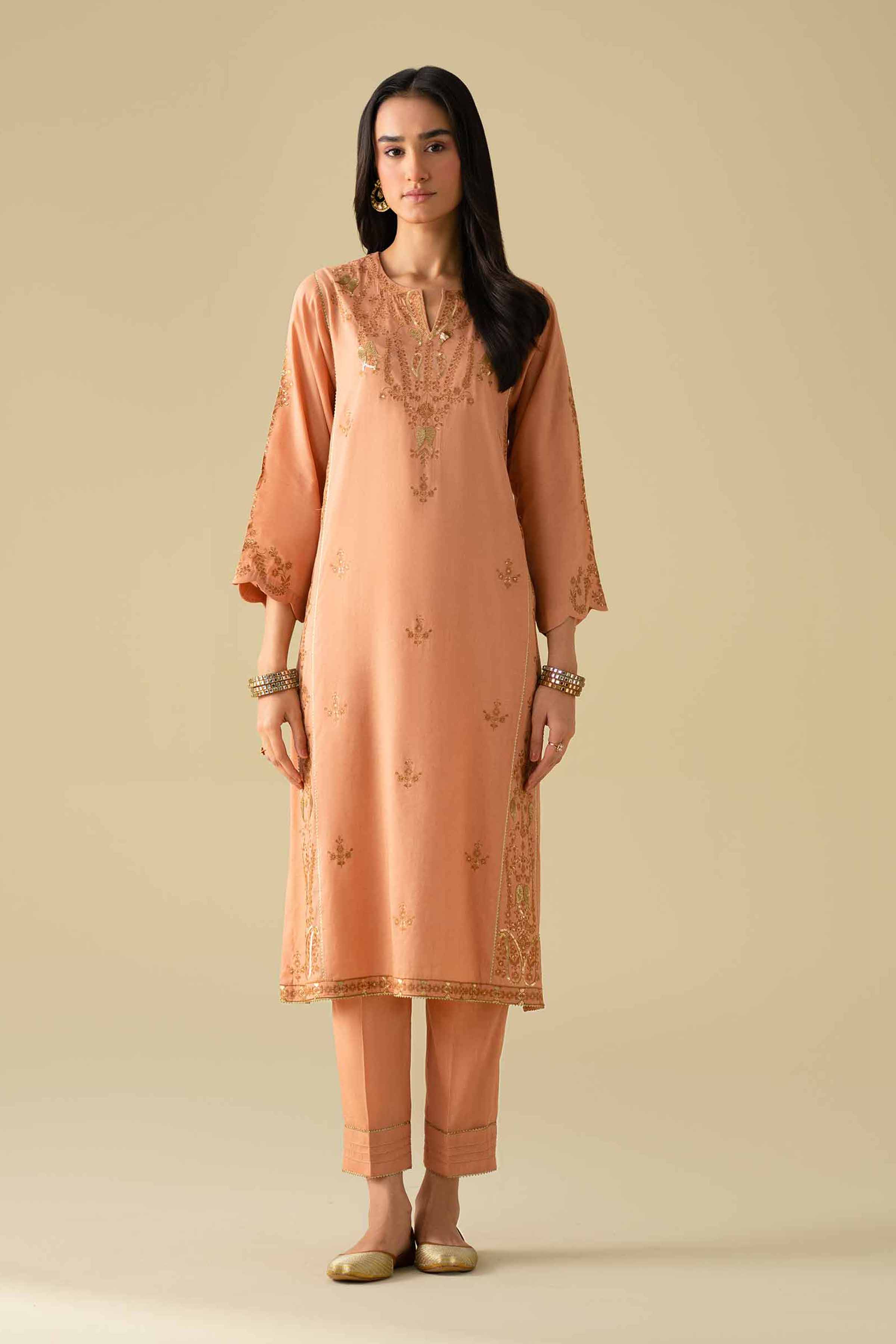 2 Piece - Embroidered Suit - KFE26-40 - Image 3