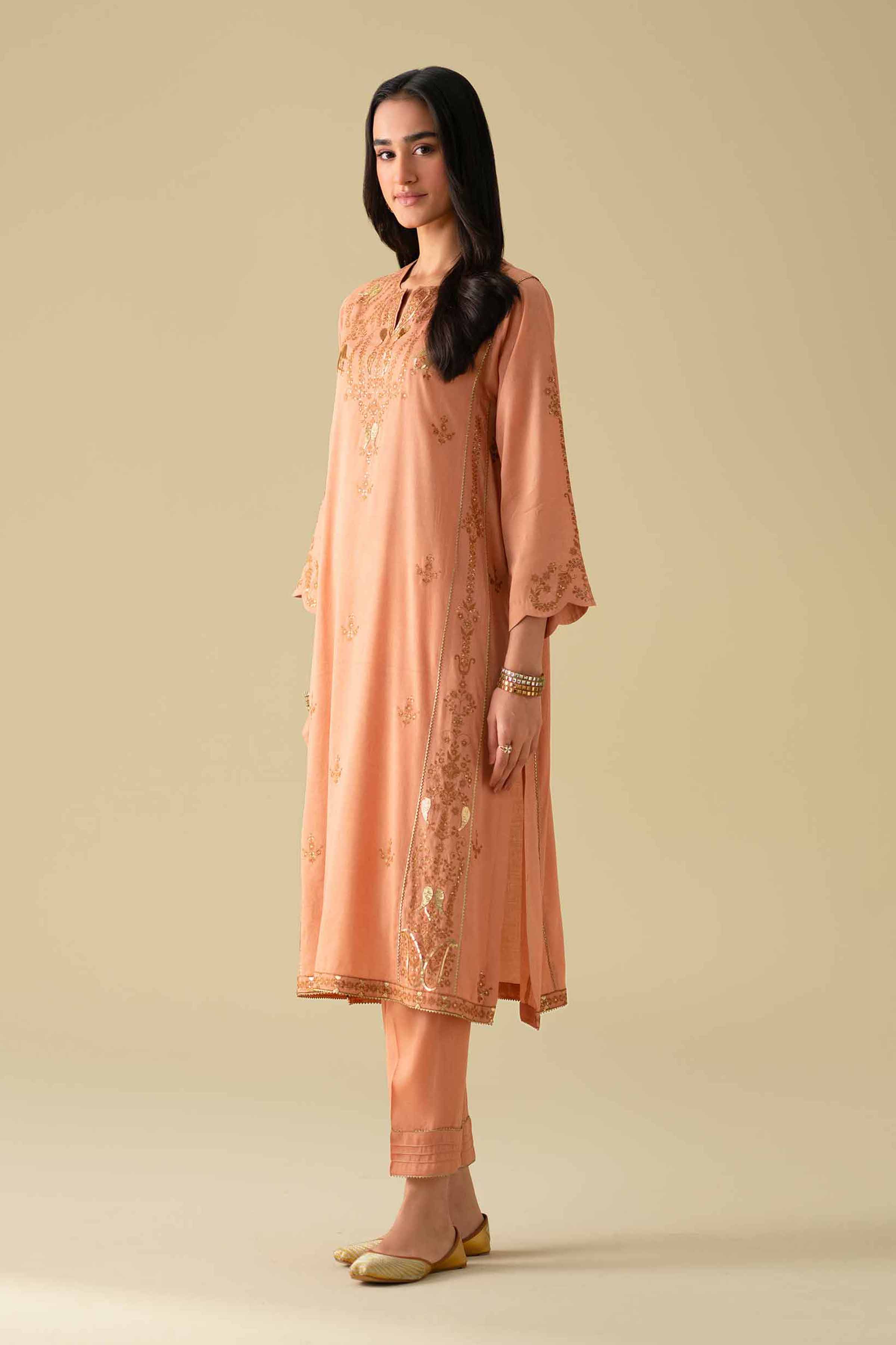 2 Piece - Embroidered Suit - KFE26-40 - Image 5