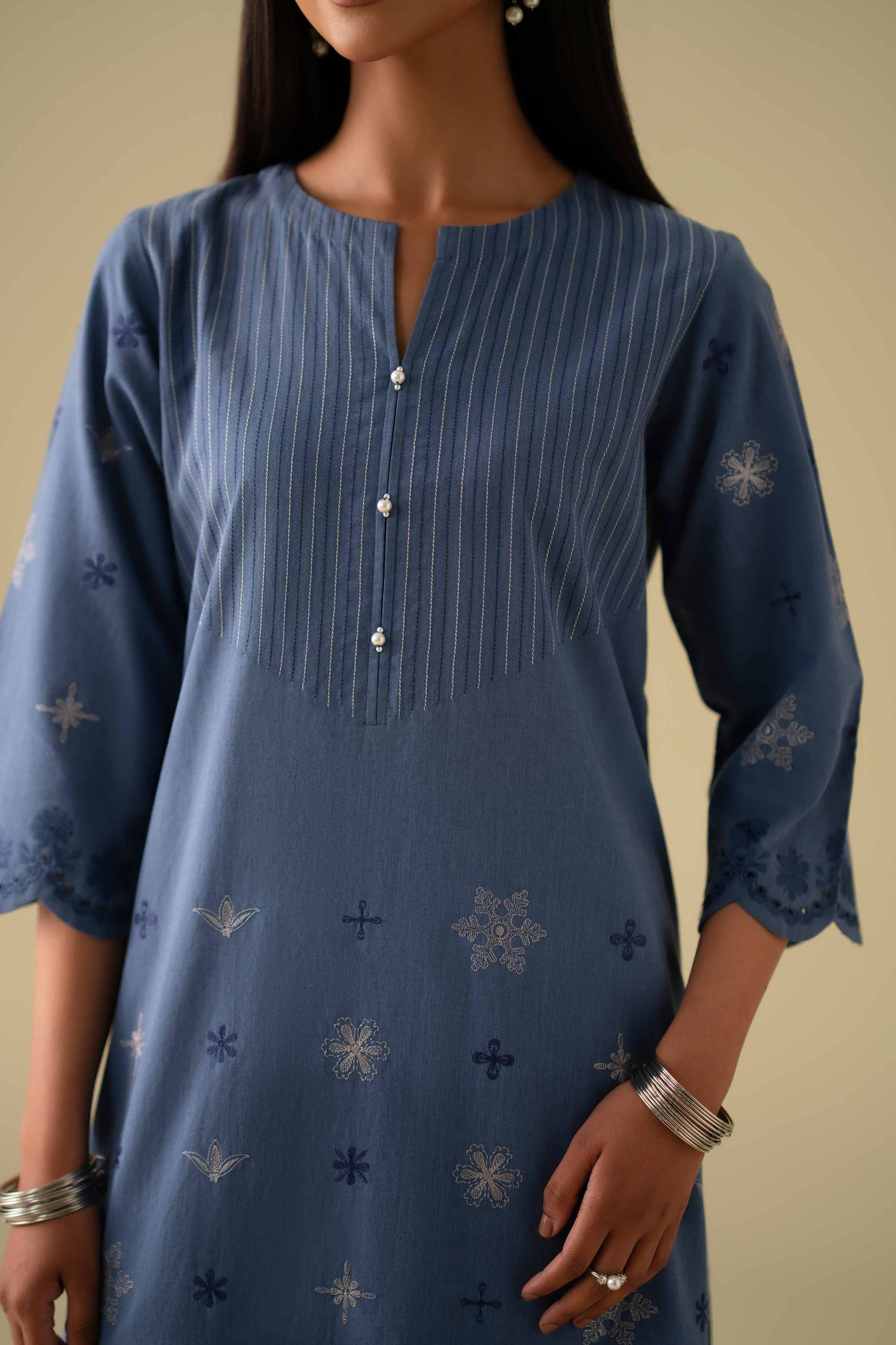 2 Piece - Embroidered Suit - KFE26-42 - Image 7