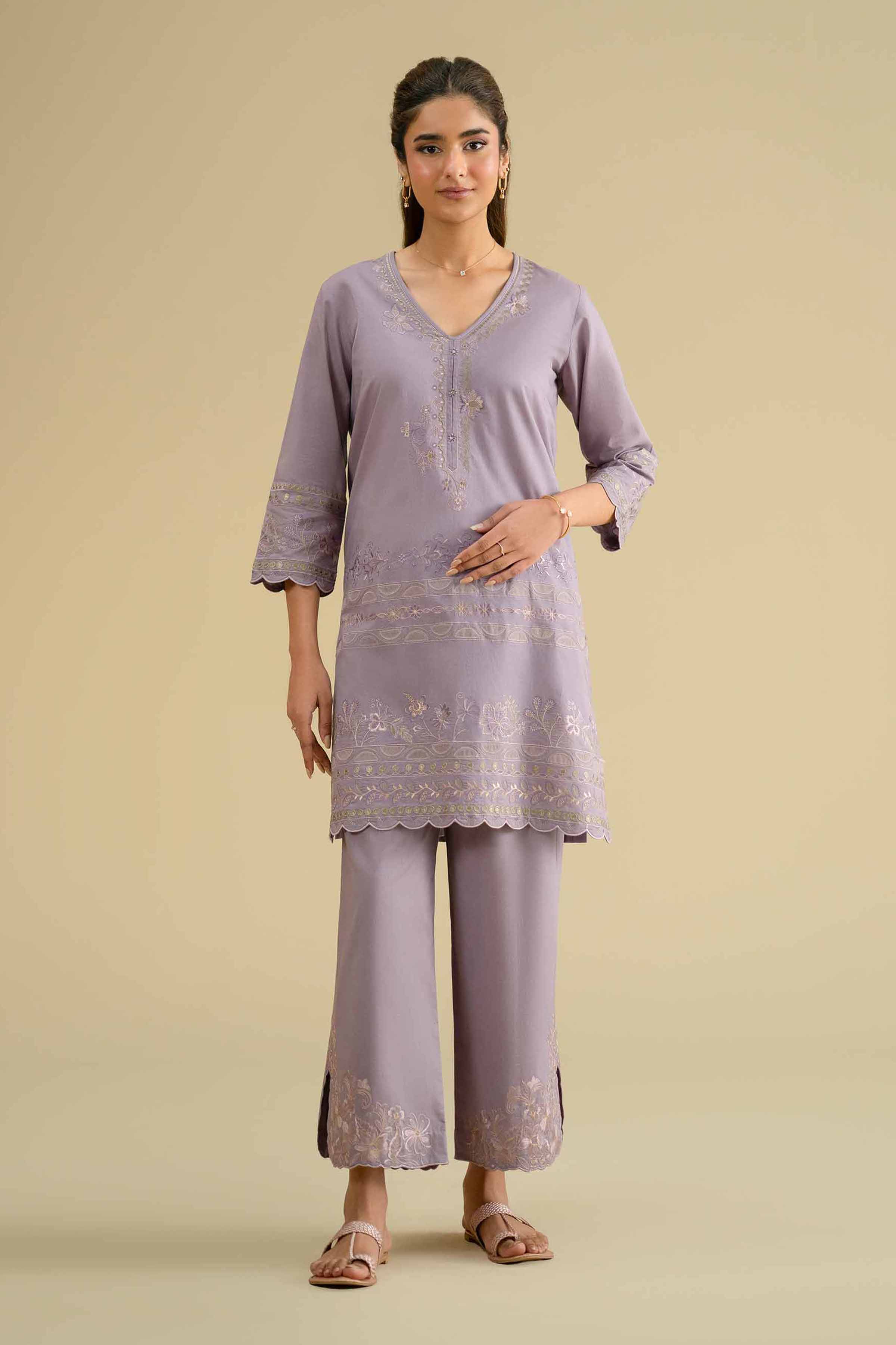 2 Piece - Embroidered Suit - KFE26-52 - Image 5