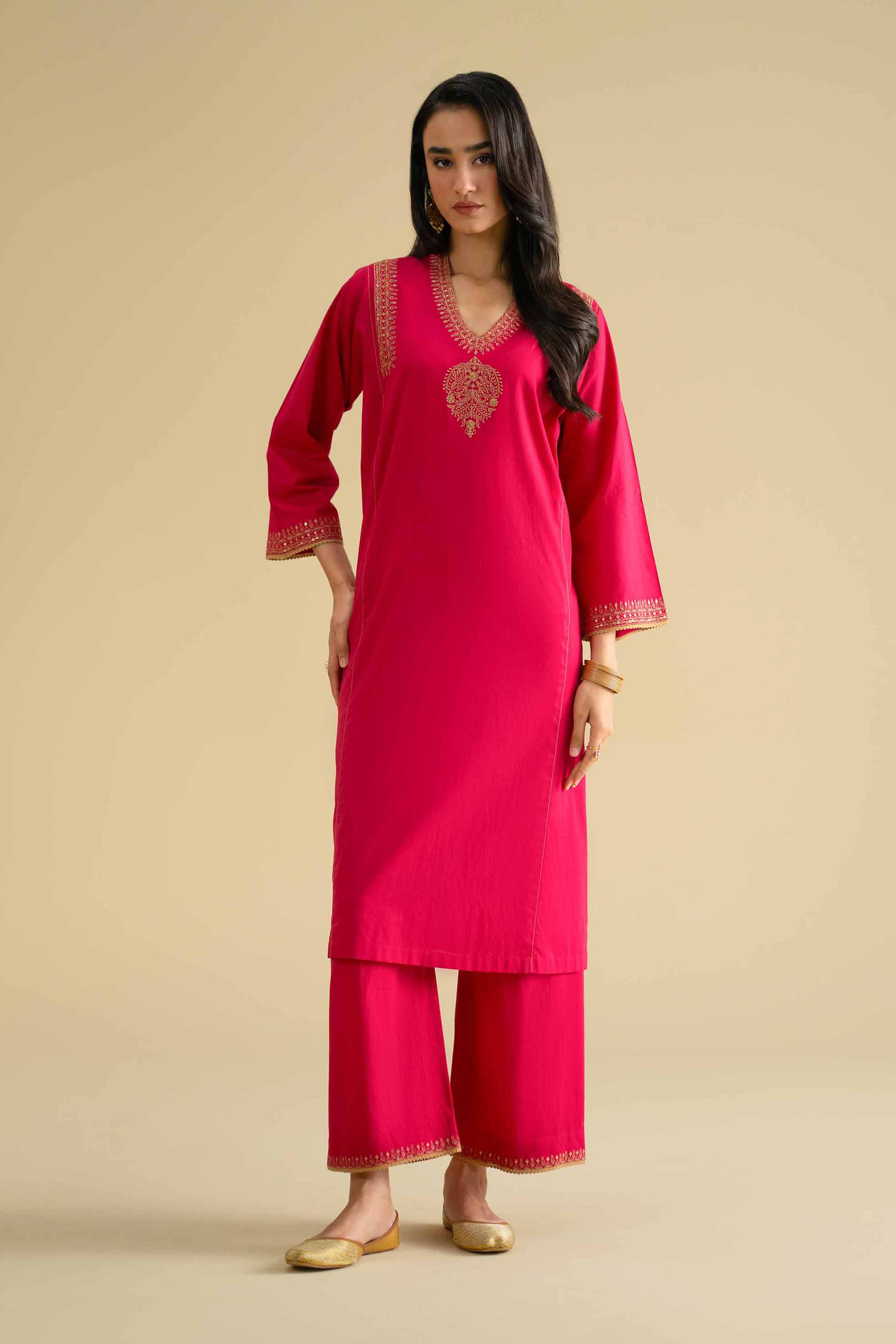 2 Piece - Embroidered Suit - KFE26-53 - Image 3