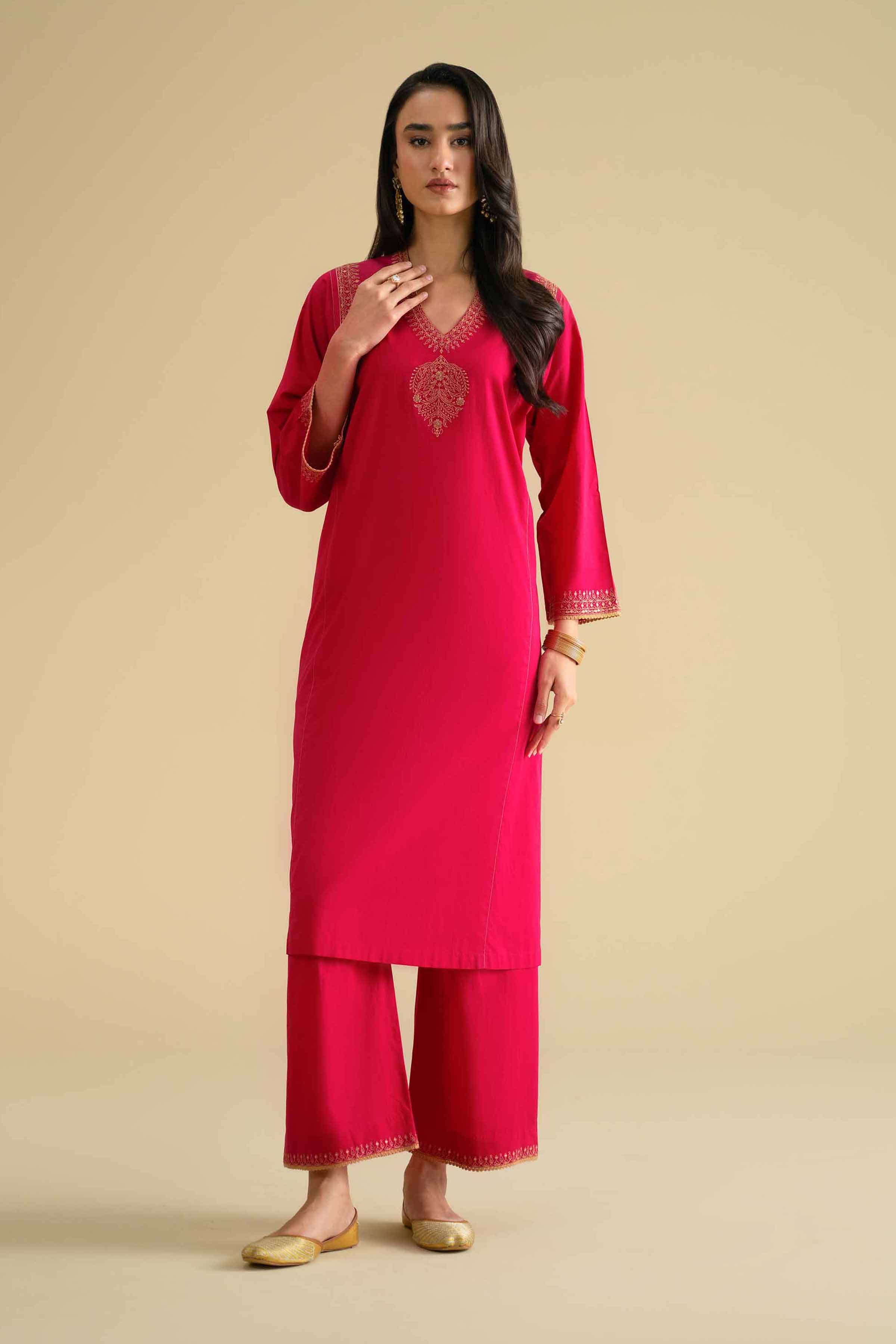 2 Piece - Embroidered Suit - KFE26-53 - Image 5