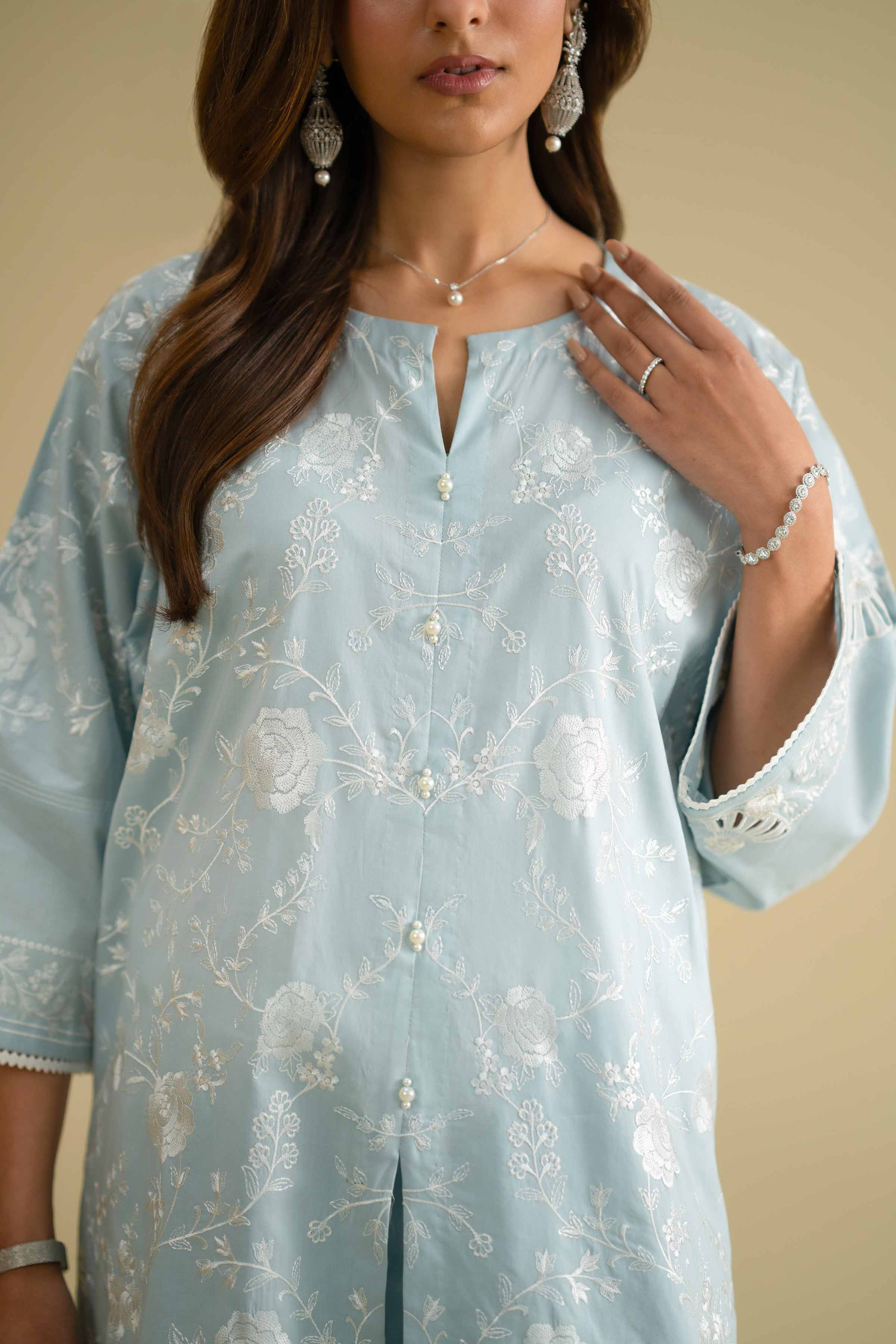 2 Piece - Embroidered Suit - KFE26-57 - Image 8
