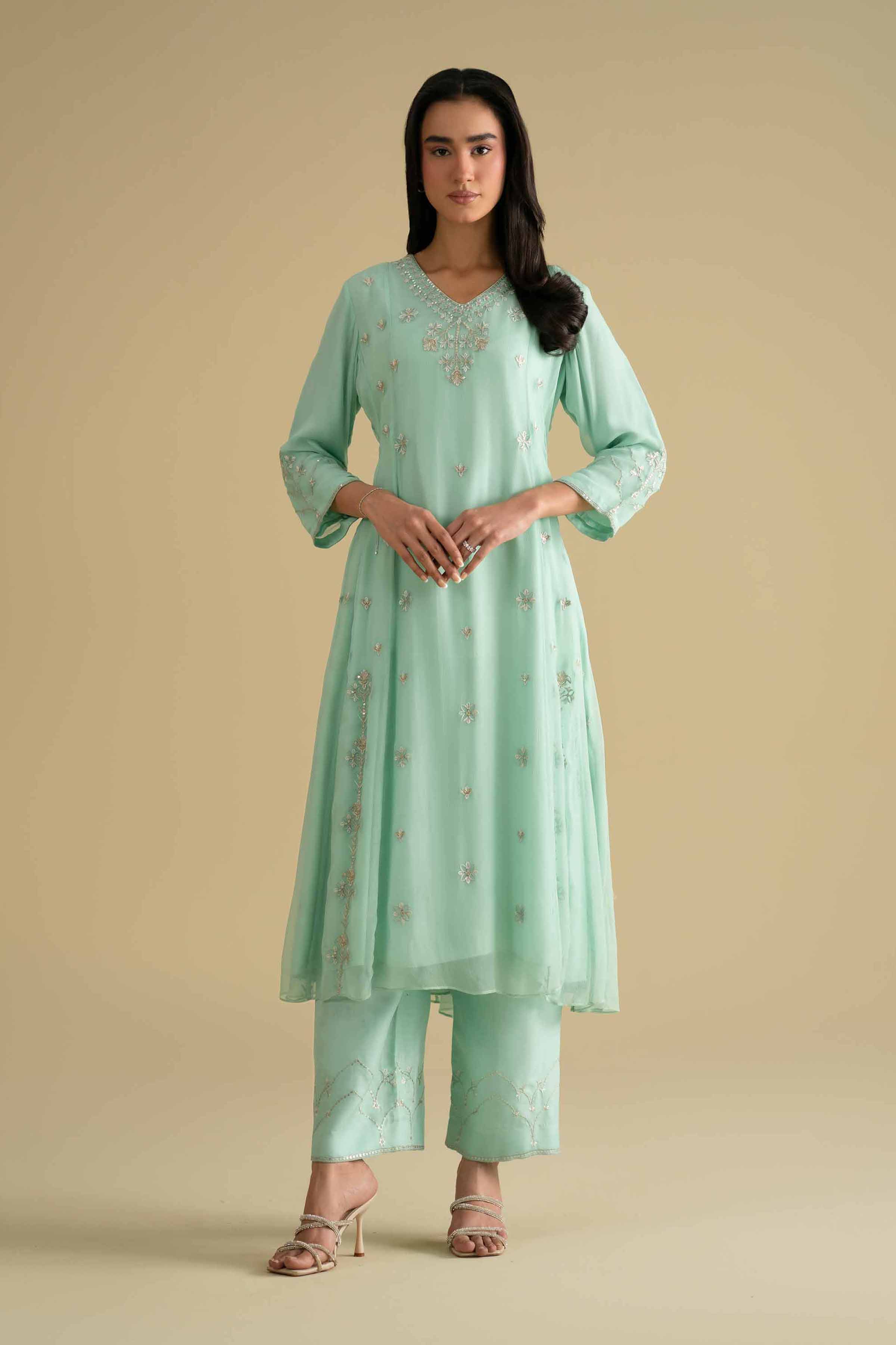 2 Piece - Embroidered Suit - KFE26-61