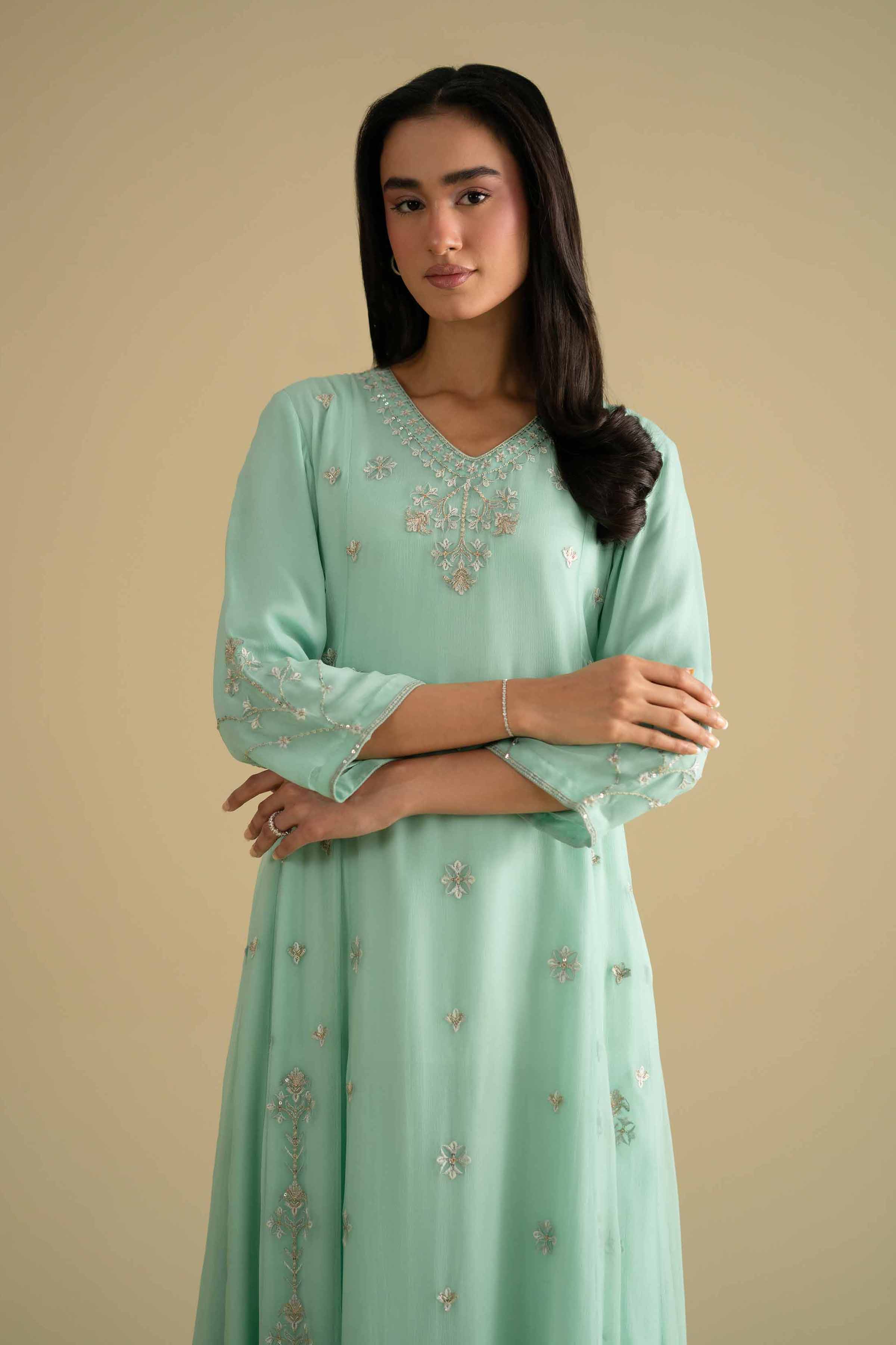 2 Piece - Embroidered Suit - KFE26-61 - Image 2