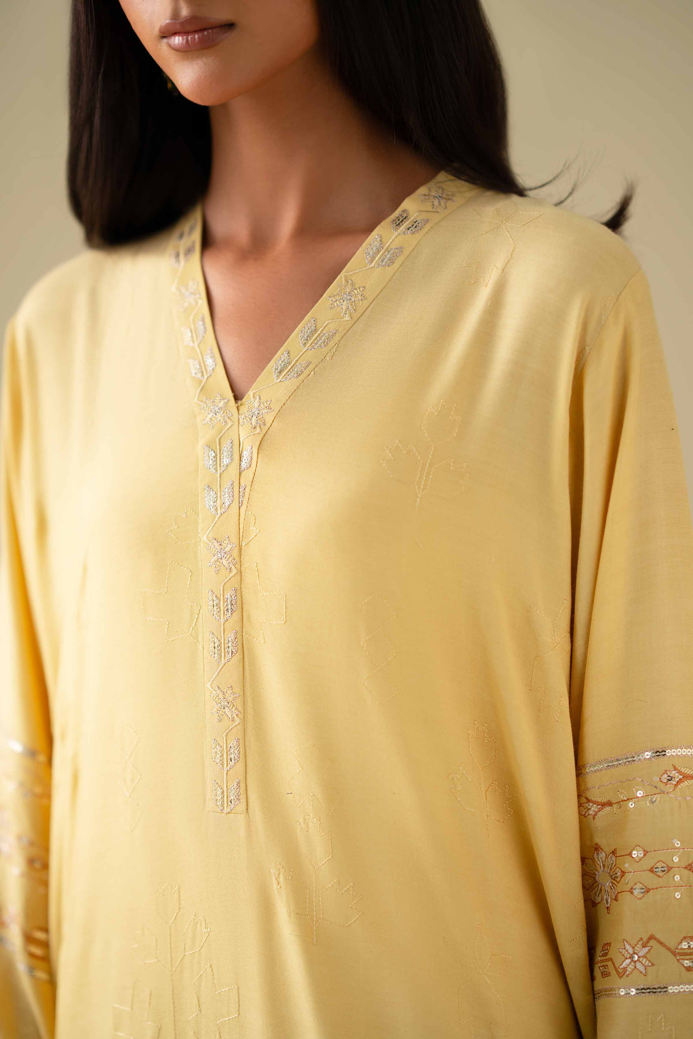 2 Piece - Embroidered Suit - KFE26-68 - Image 9