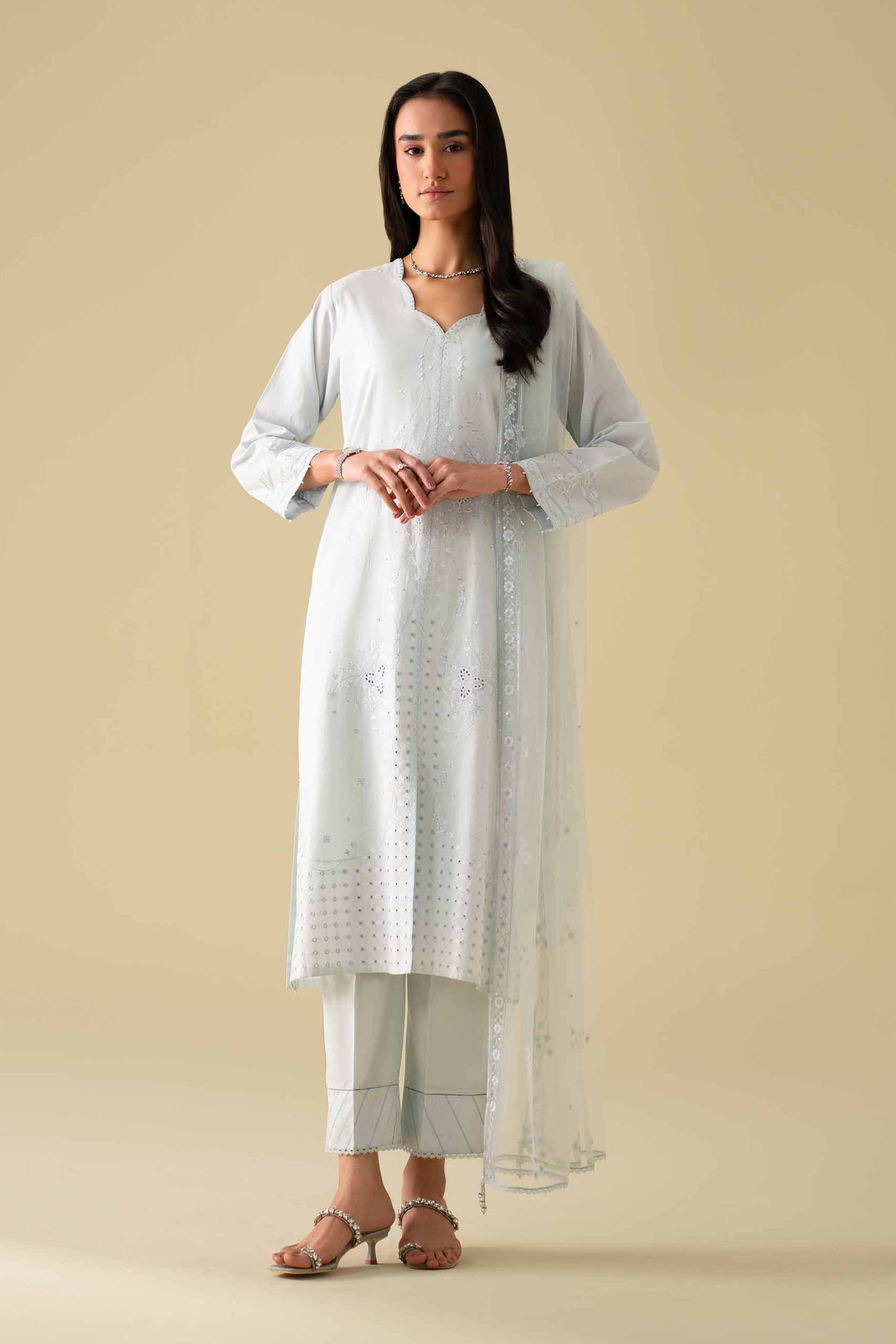 3 Piece - Embroidered Suit - KFE26-79 - Image 3