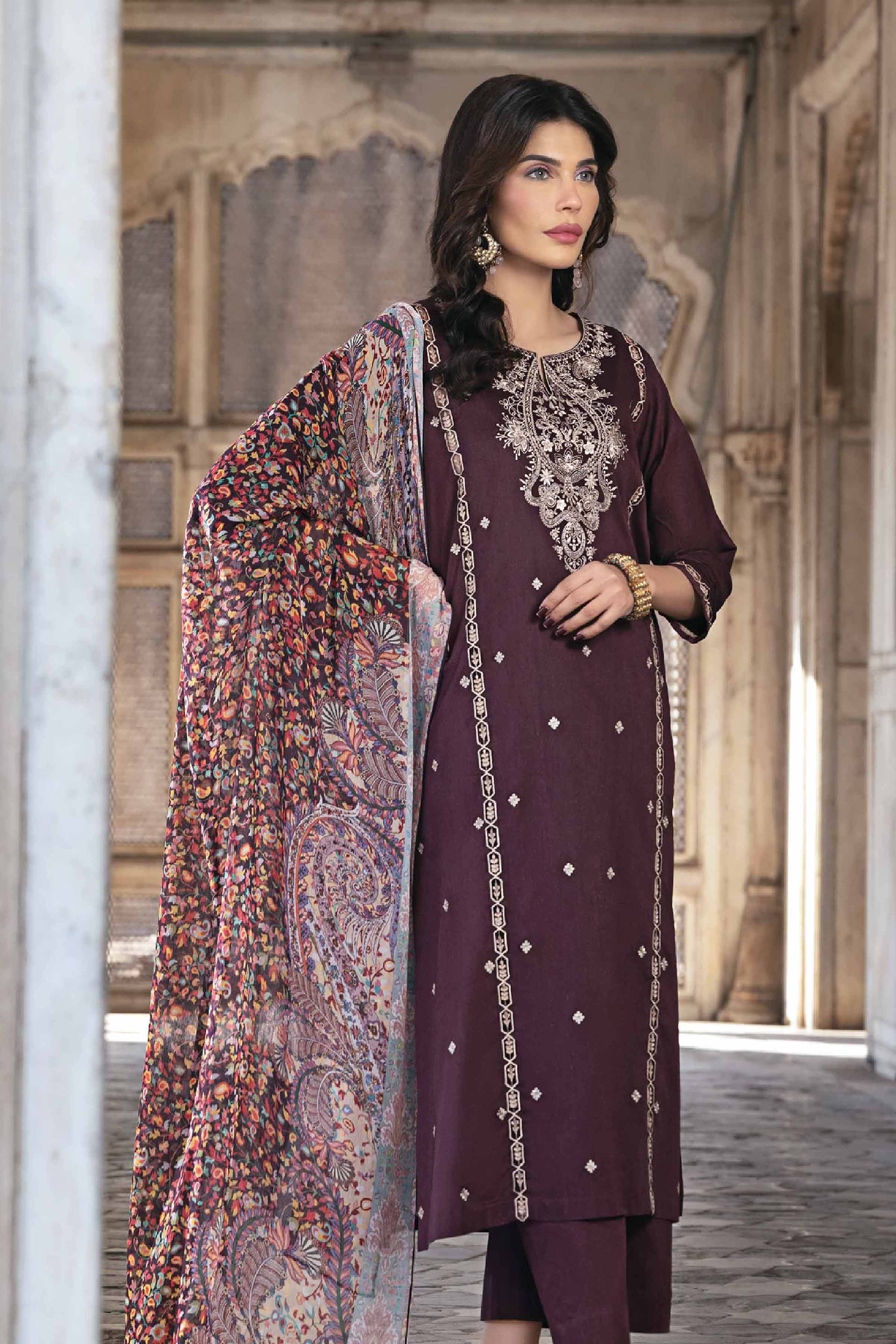 3 Piece - Printed Embroidered Suit - KFS24-12 - Image 2