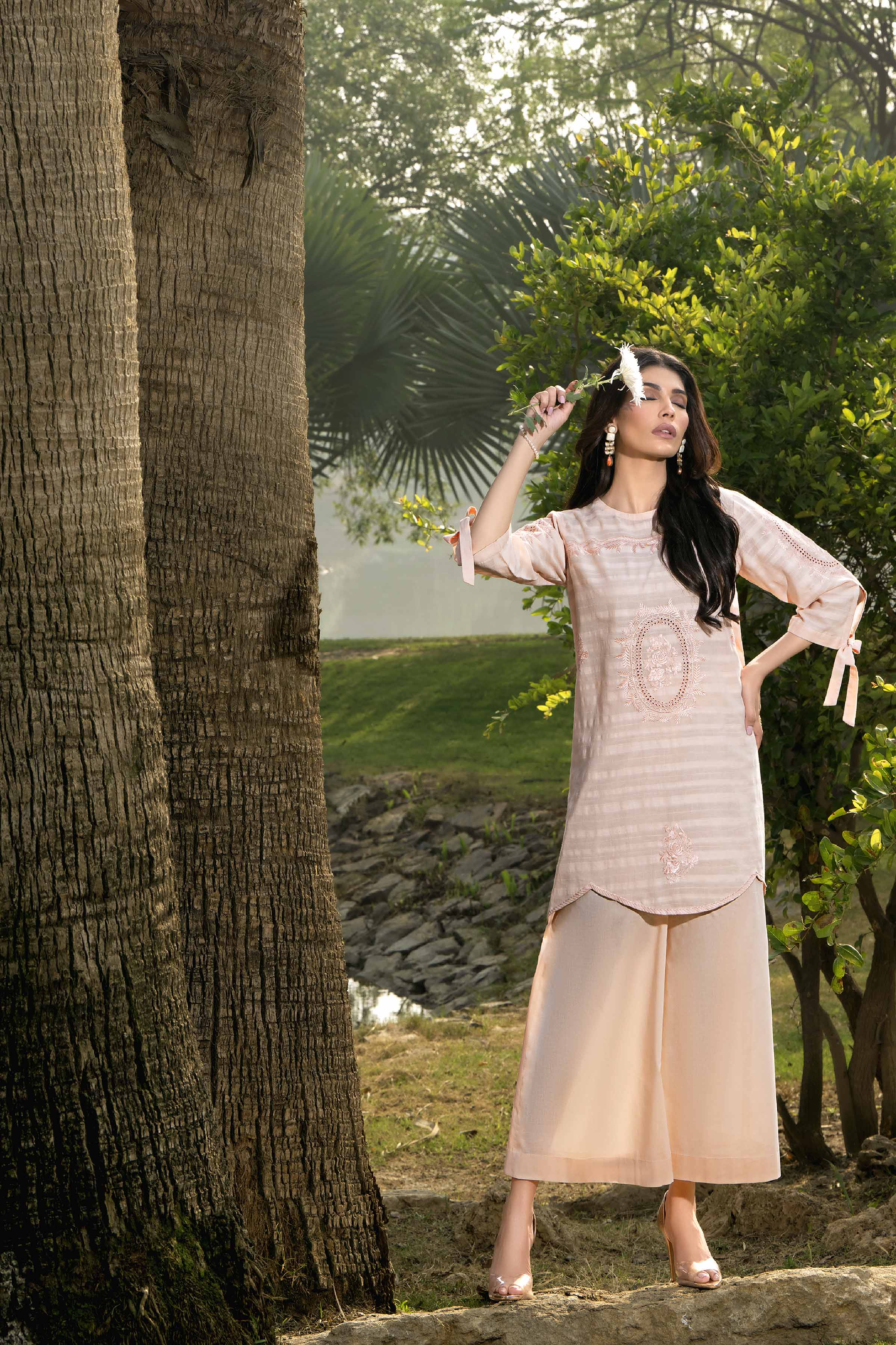 2 Piece - Embroidered Suit - KFS24-18 - Image 3