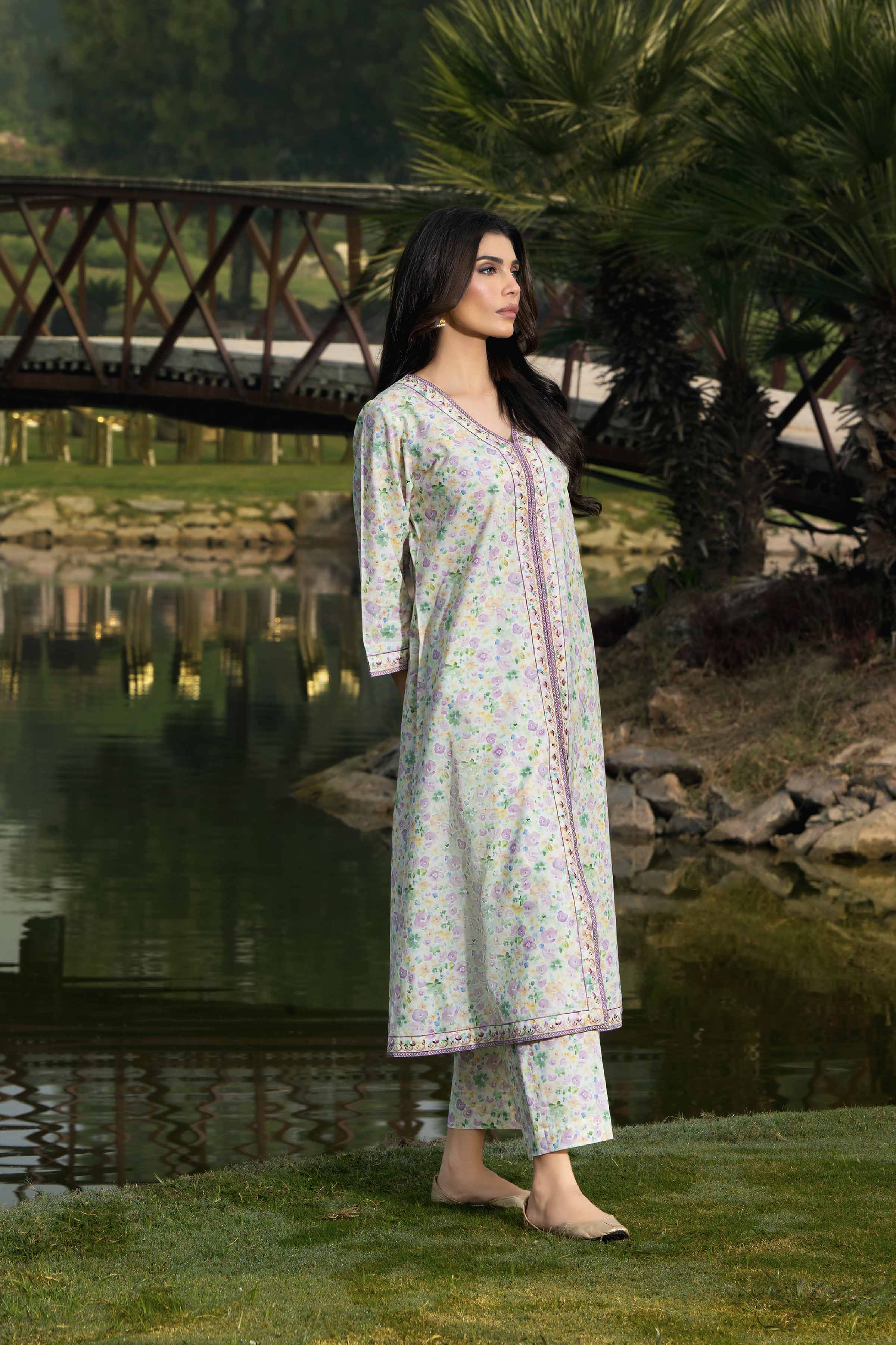 2 Piece - Printed Embroidered Suit - KFS24-39 - Image 3