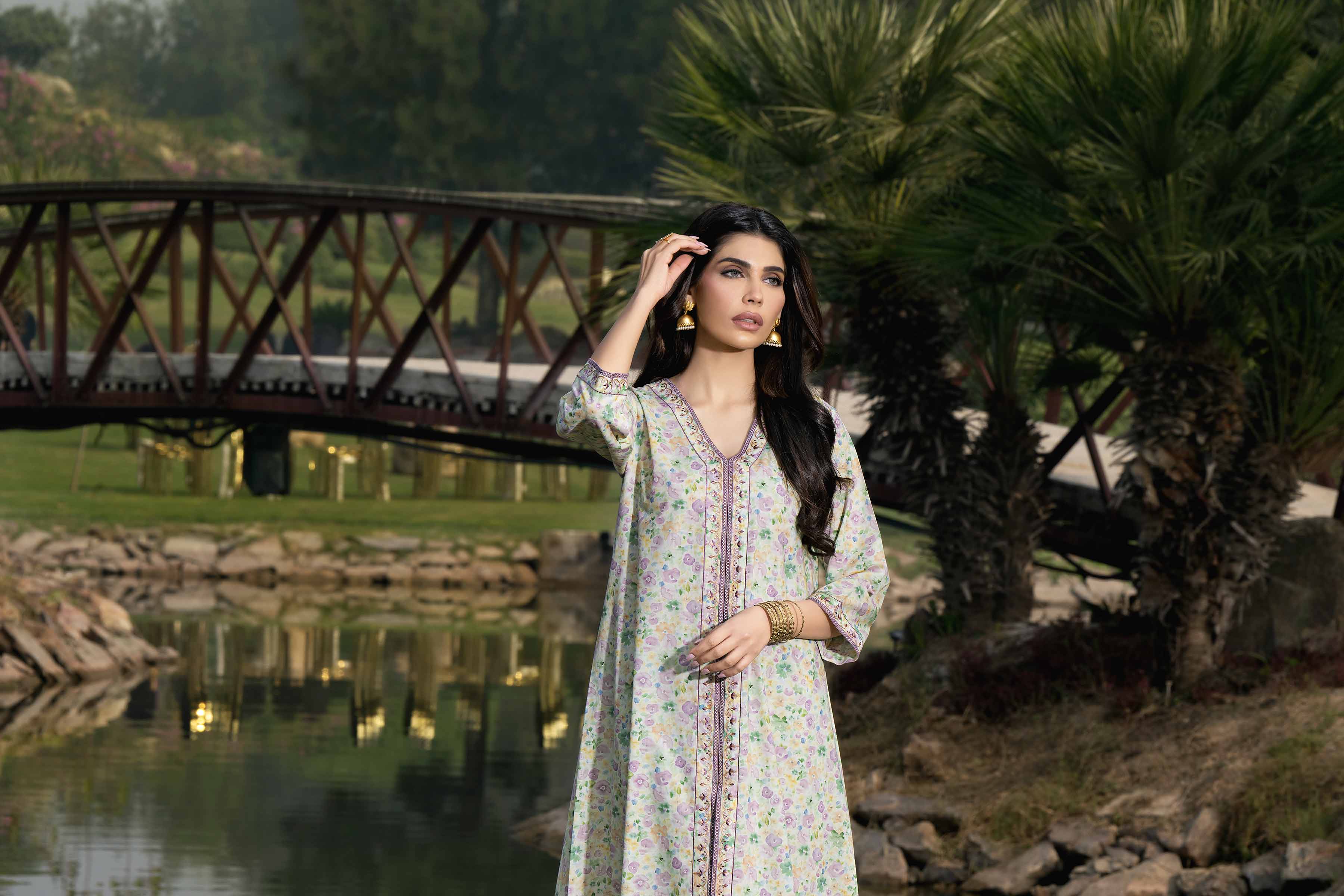 2 Piece - Printed Embroidered Suit - KFS24-39 - Image 4
