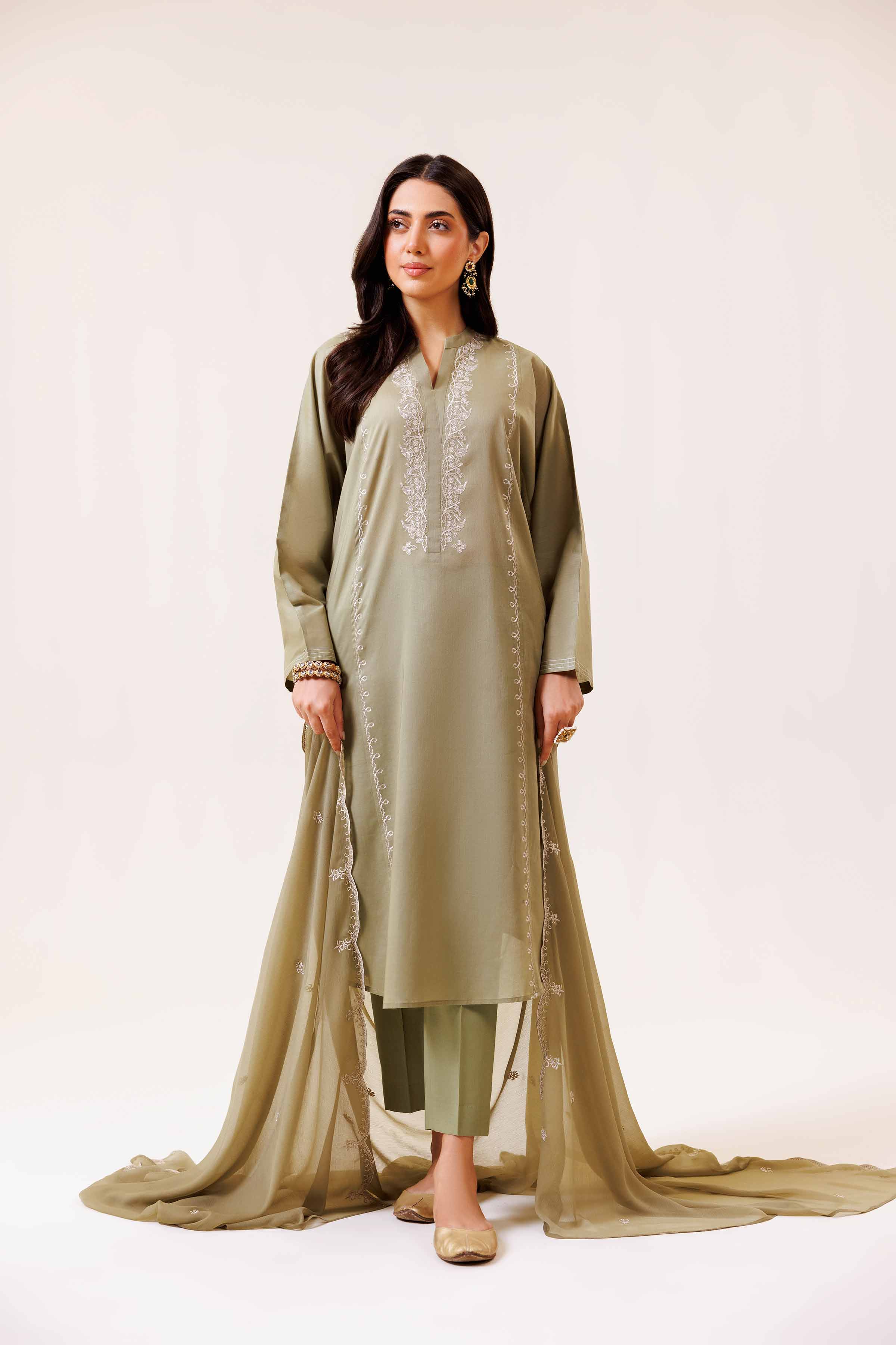 3 Piece - Embroidered Suit - KFS24-81 - Image 4
