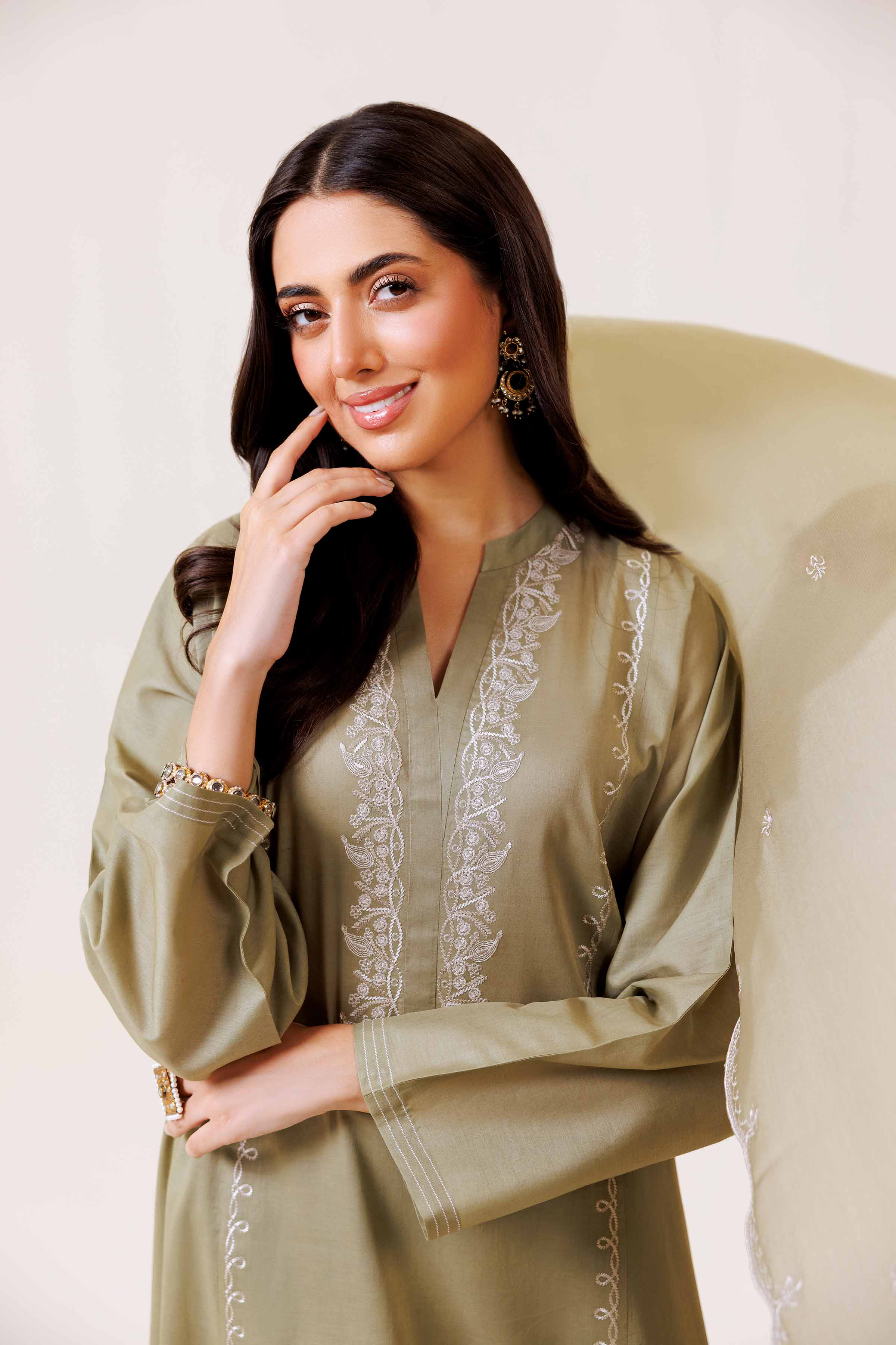 3 Piece - Embroidered Suit - KFS24-81 - Image 6