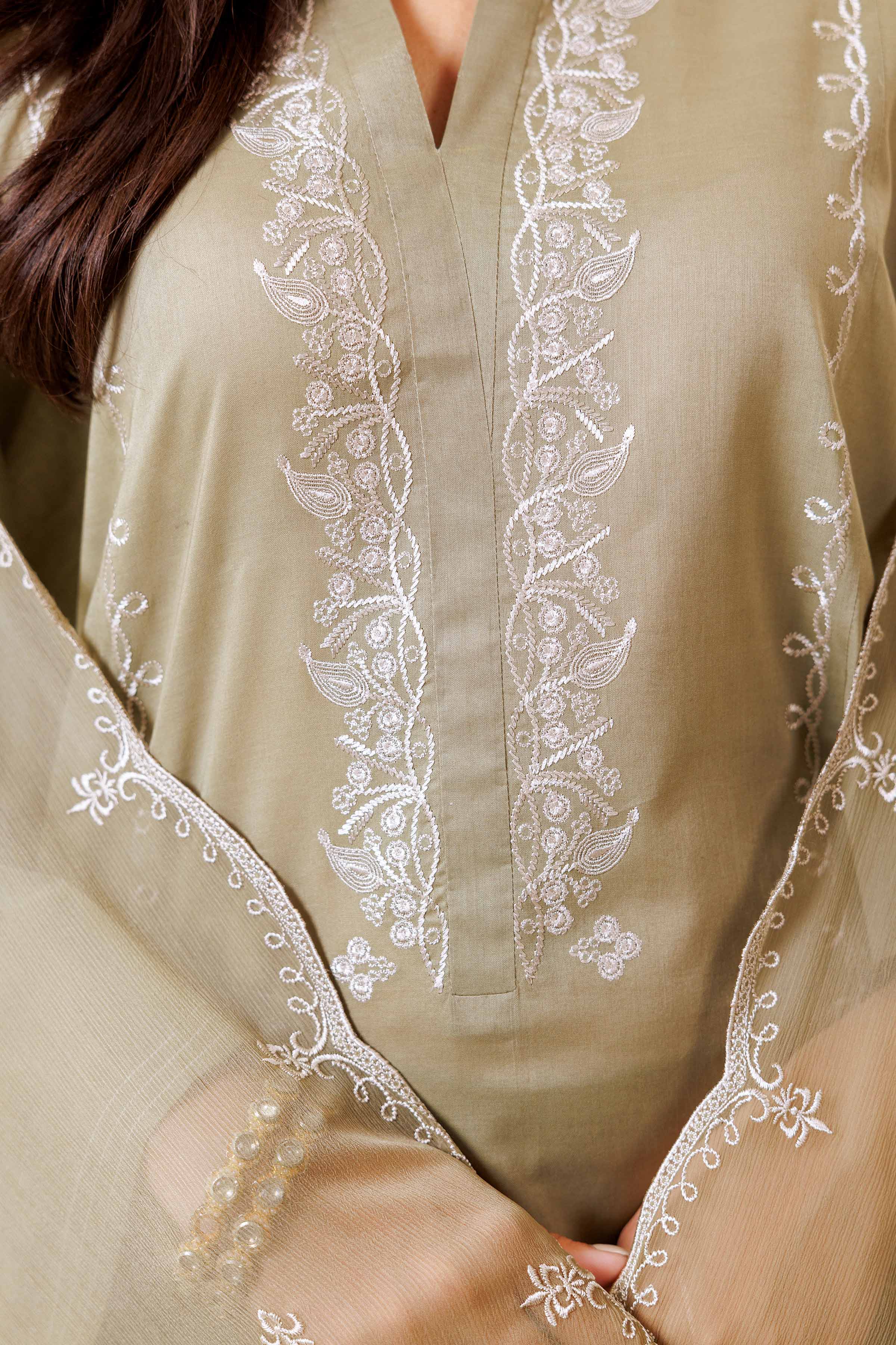 3 Piece - Embroidered Suit - KFS24-81 - Image 7