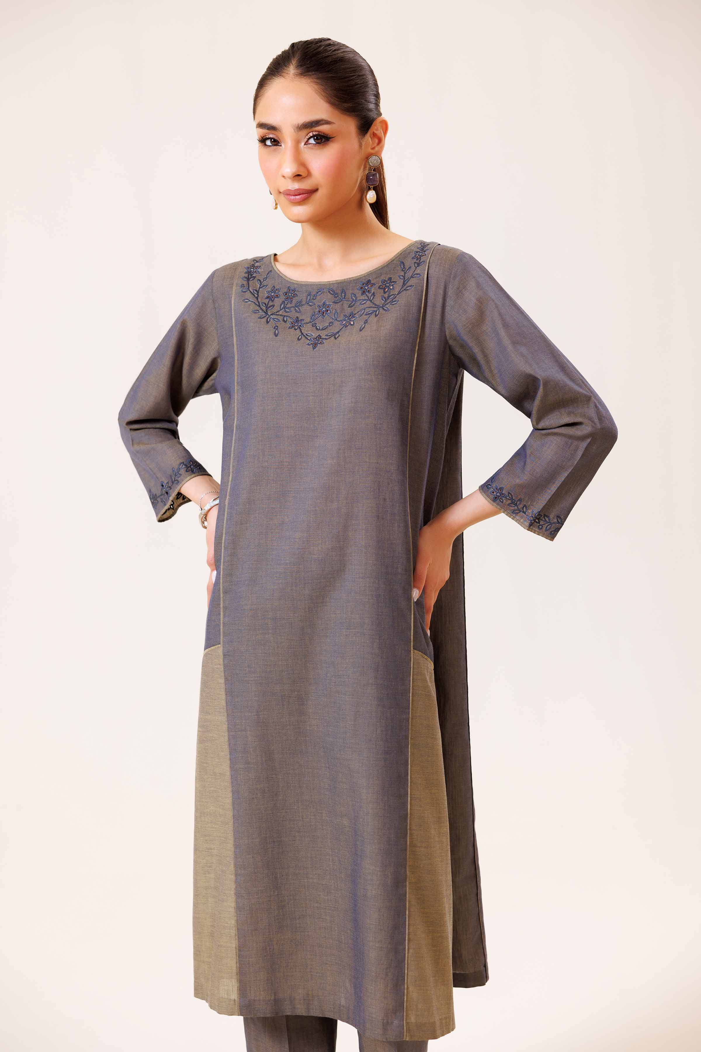 2 Piece - Embroidered Suit - KFS24-87 - Image 4