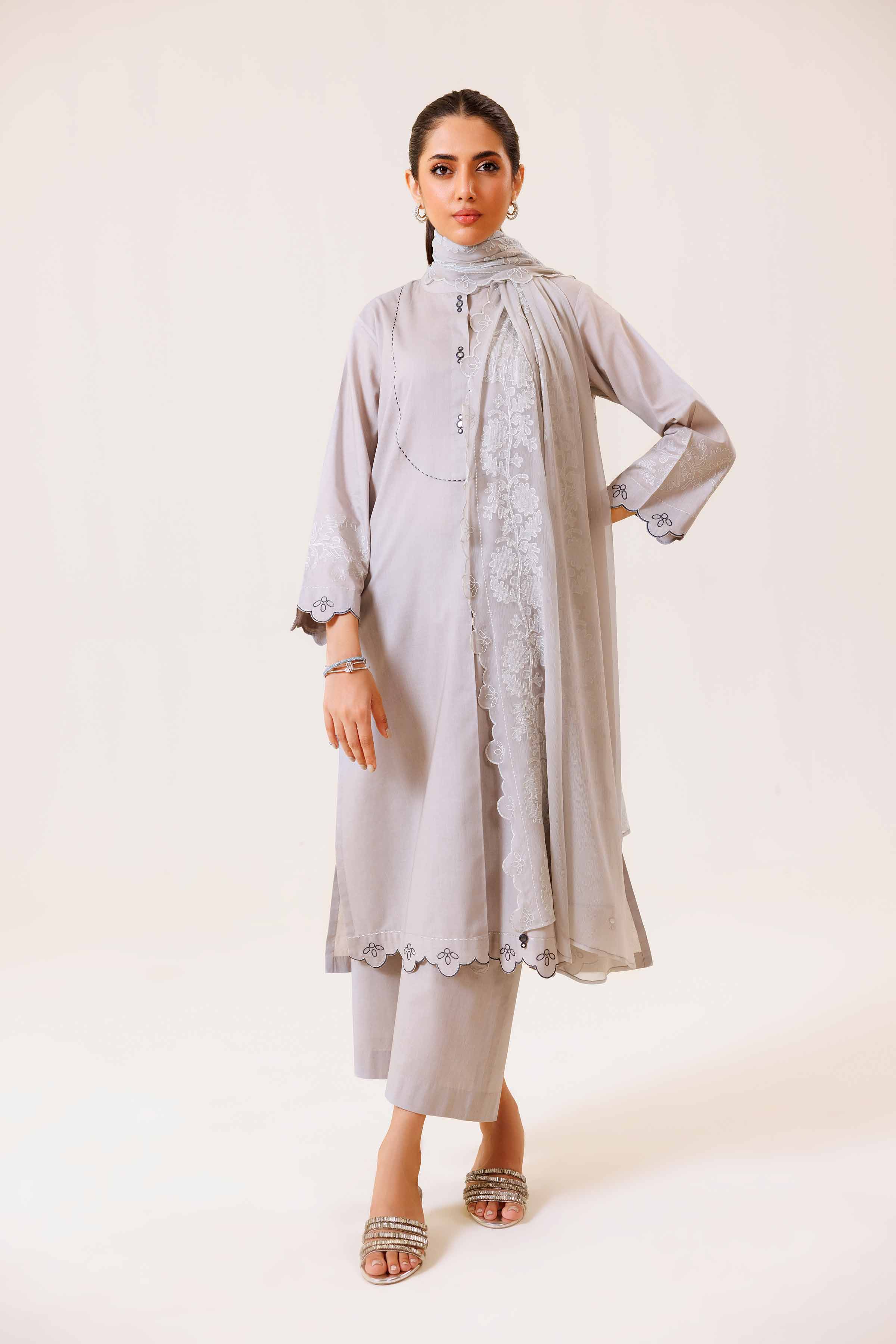 3 Piece - Embroidered Suit - KFS24-94 - Image 7