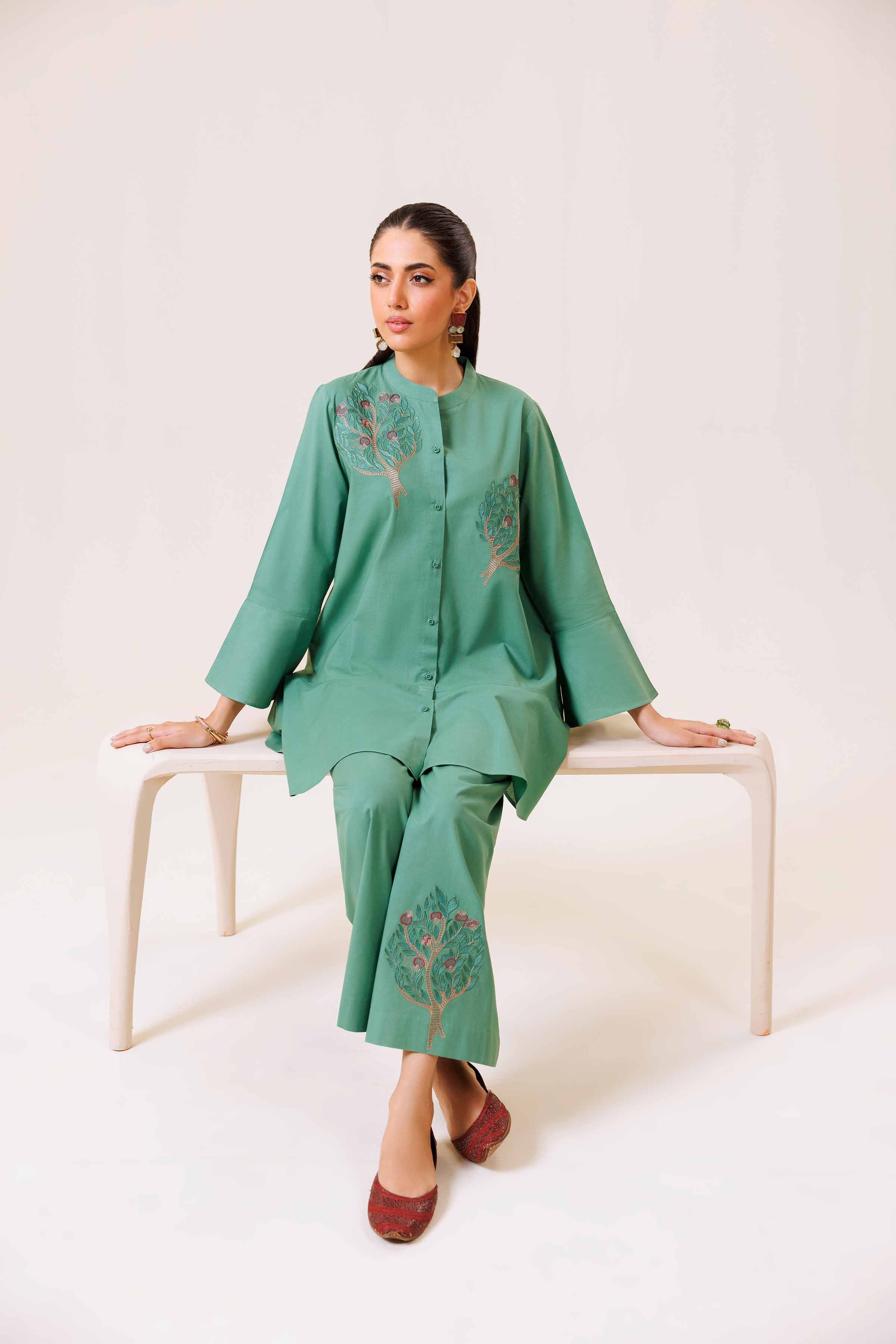 2 Piece - Embroidered Suit - KFS24-98 - Image 4