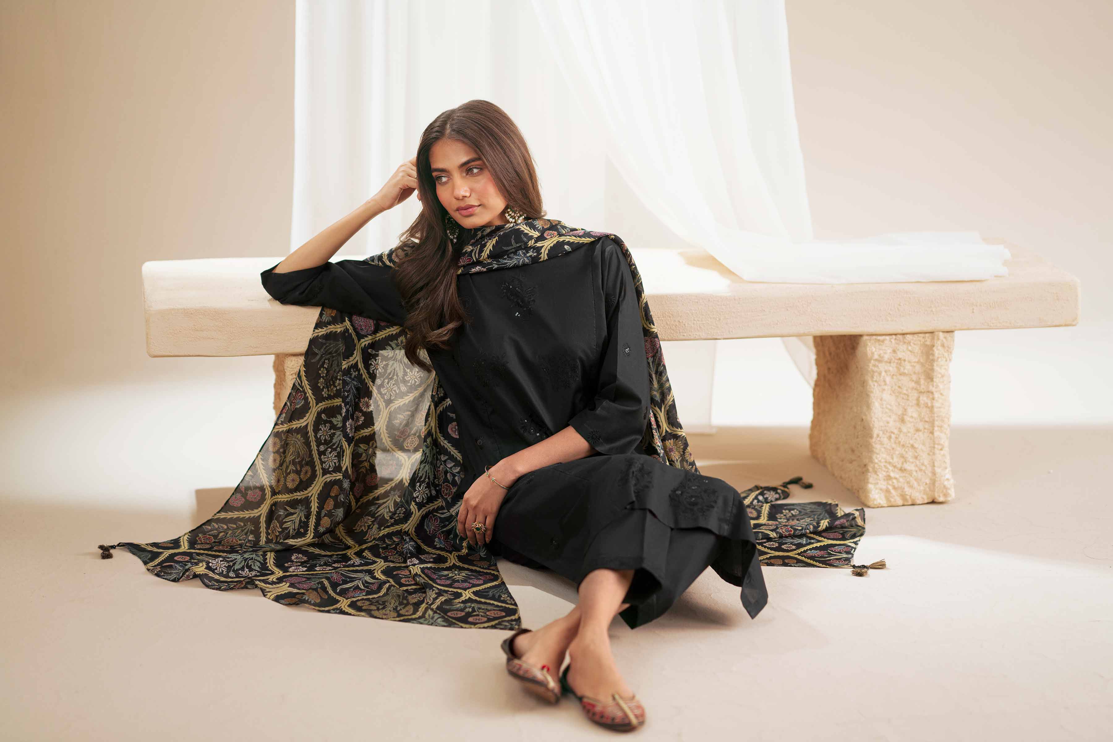3 Piece - Embroidered Suit - KFS25-109 - Image 10