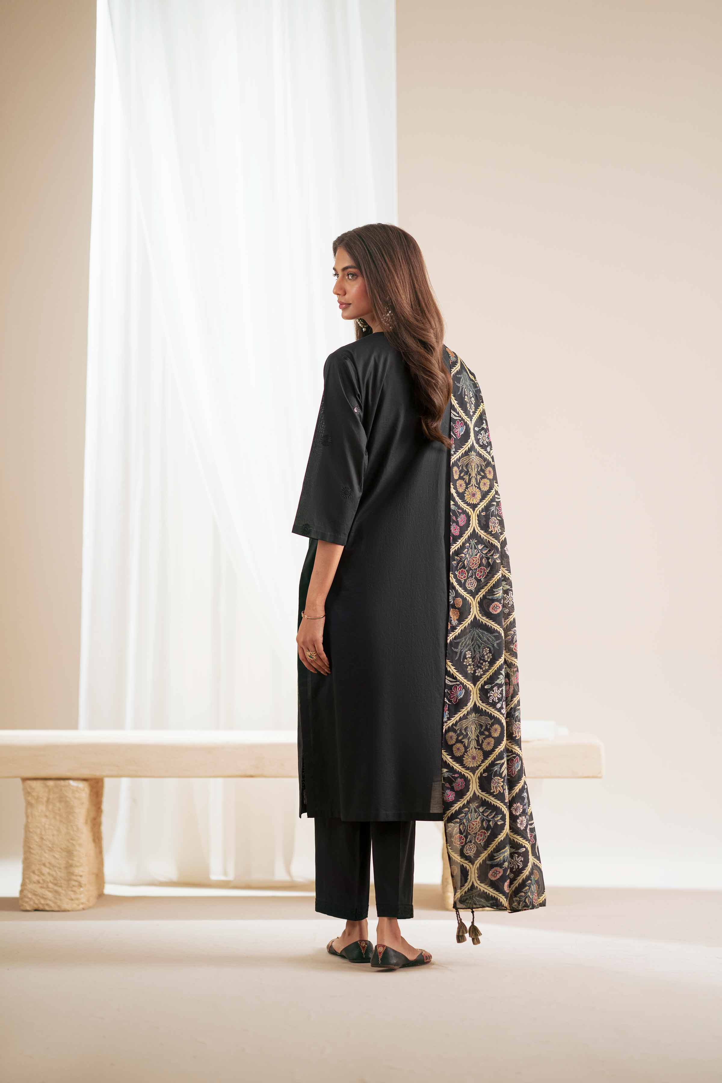 3 Piece - Embroidered Suit - KFS25-109 - Image 3