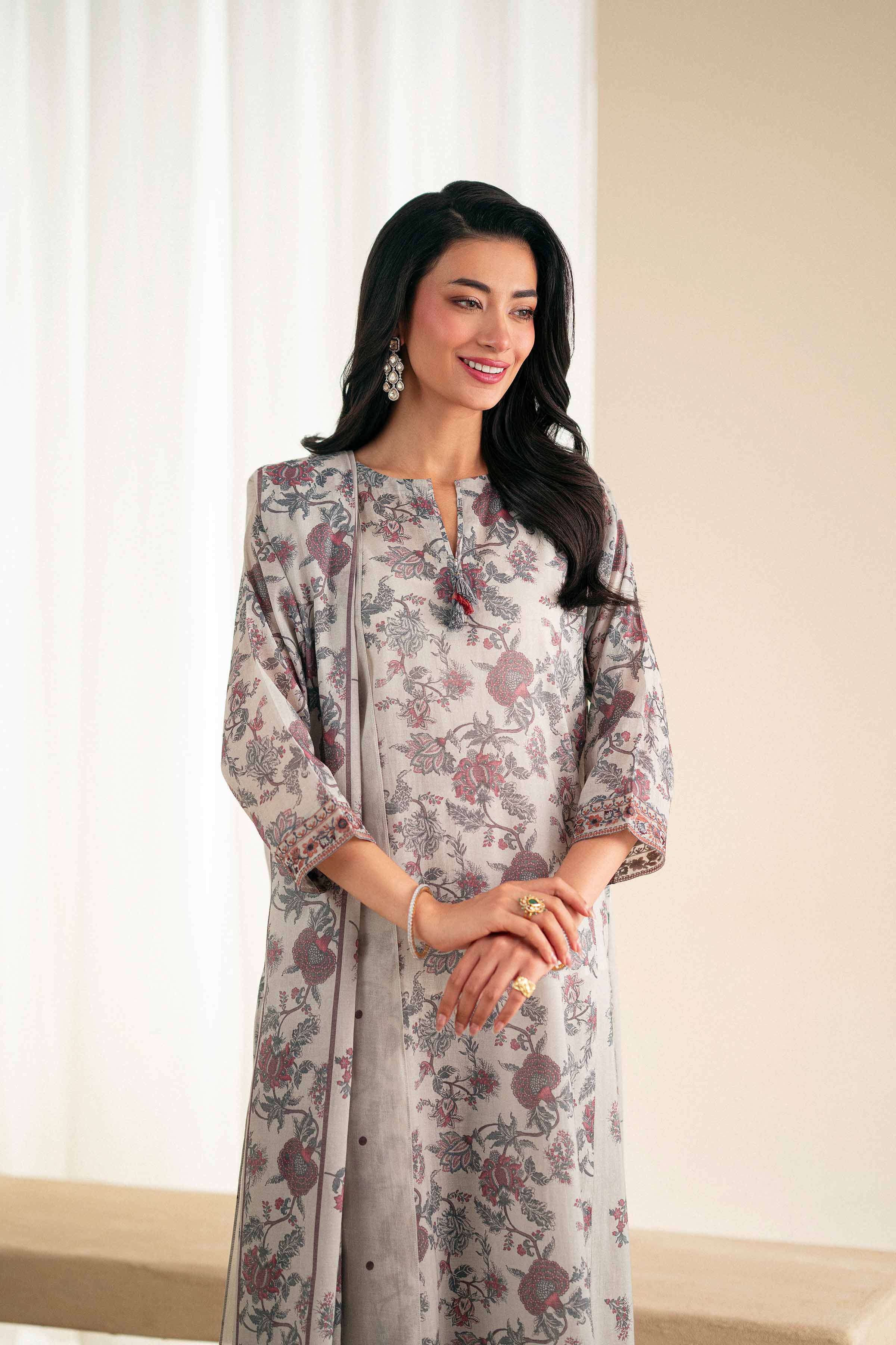 3 Piece - Printed Embroidered Suit - KFS25-115 - Image 10