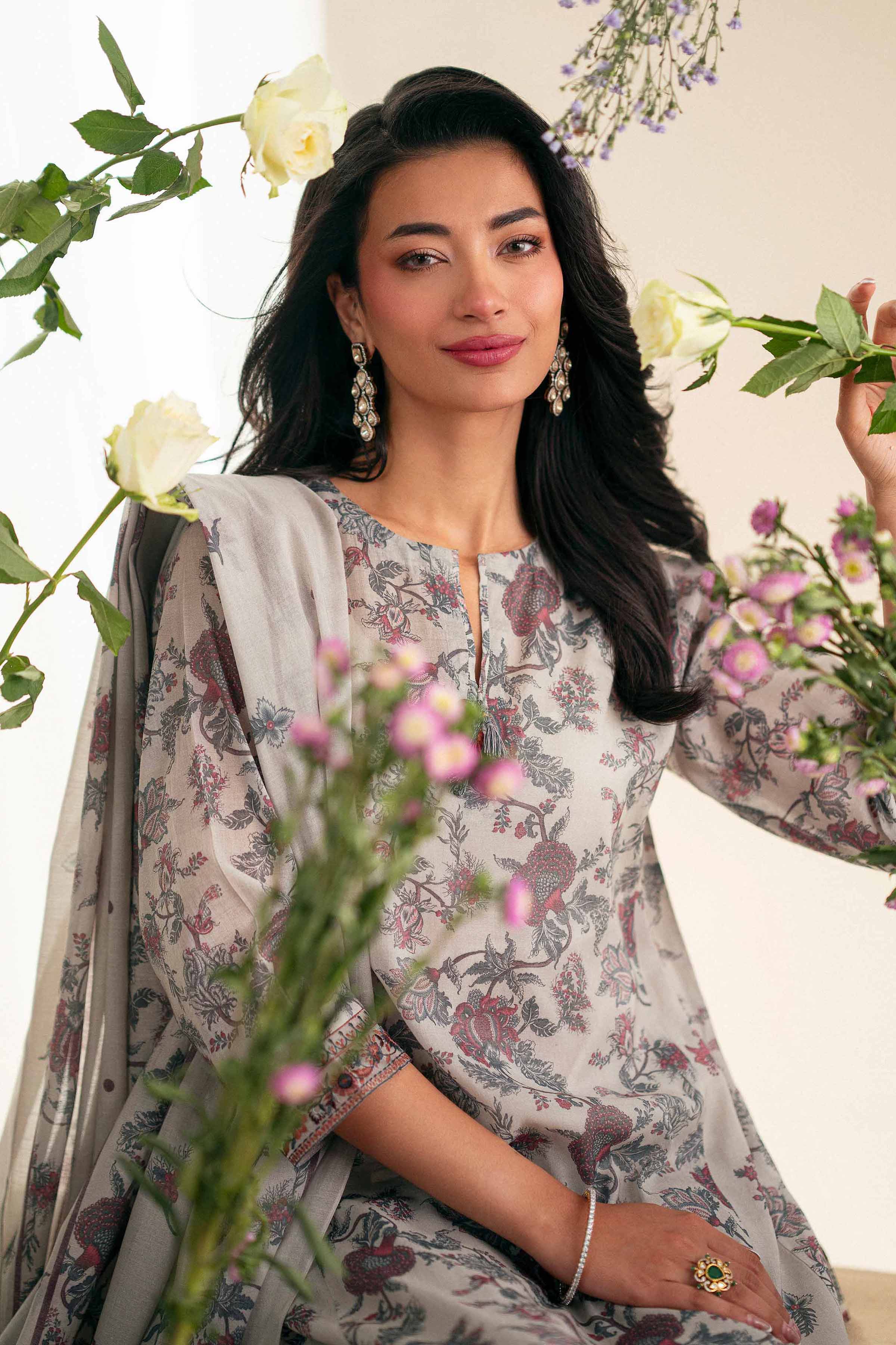 3 Piece - Printed Embroidered Suit - KFS25-115 - Image 2