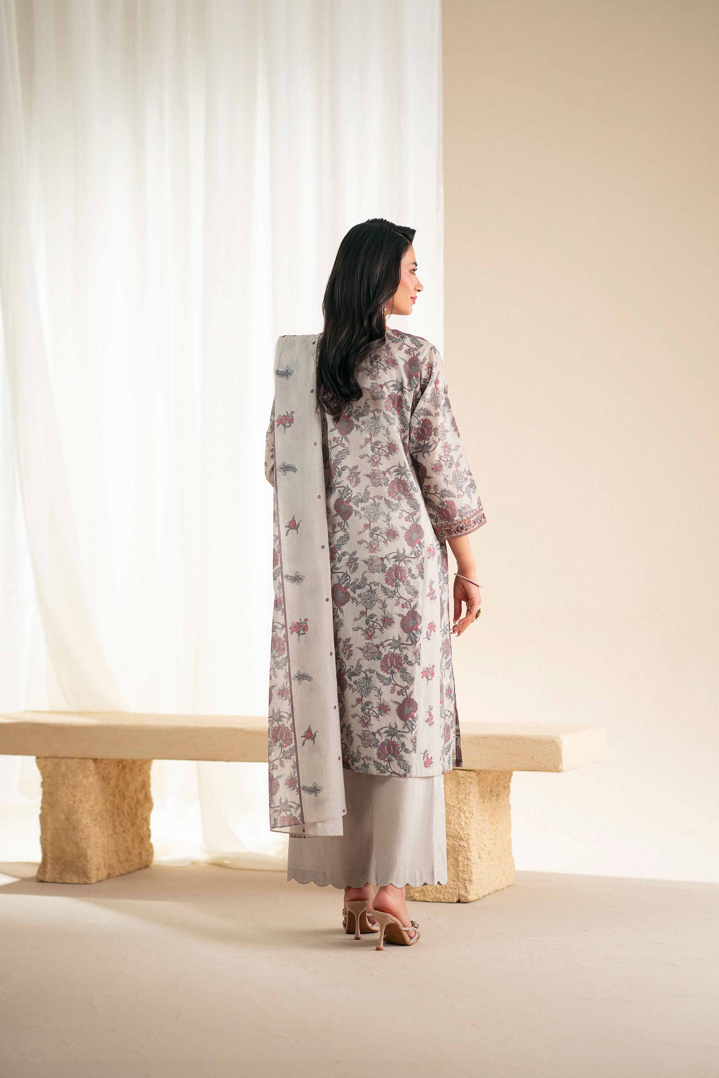 3 Piece - Printed Embroidered Suit - KFS25-115 - Image 3