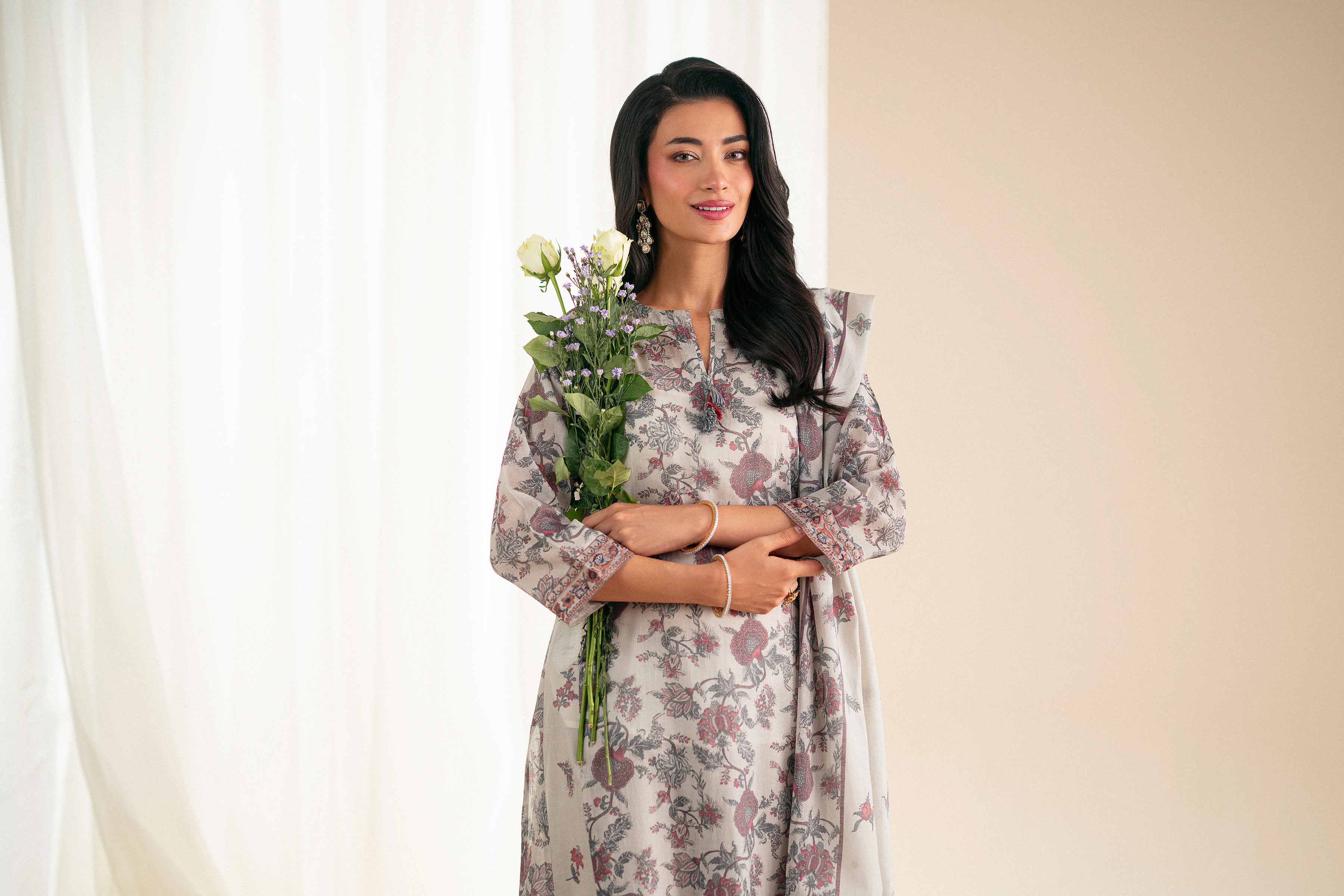 3 Piece - Printed Embroidered Suit - KFS25-115 - Image 7