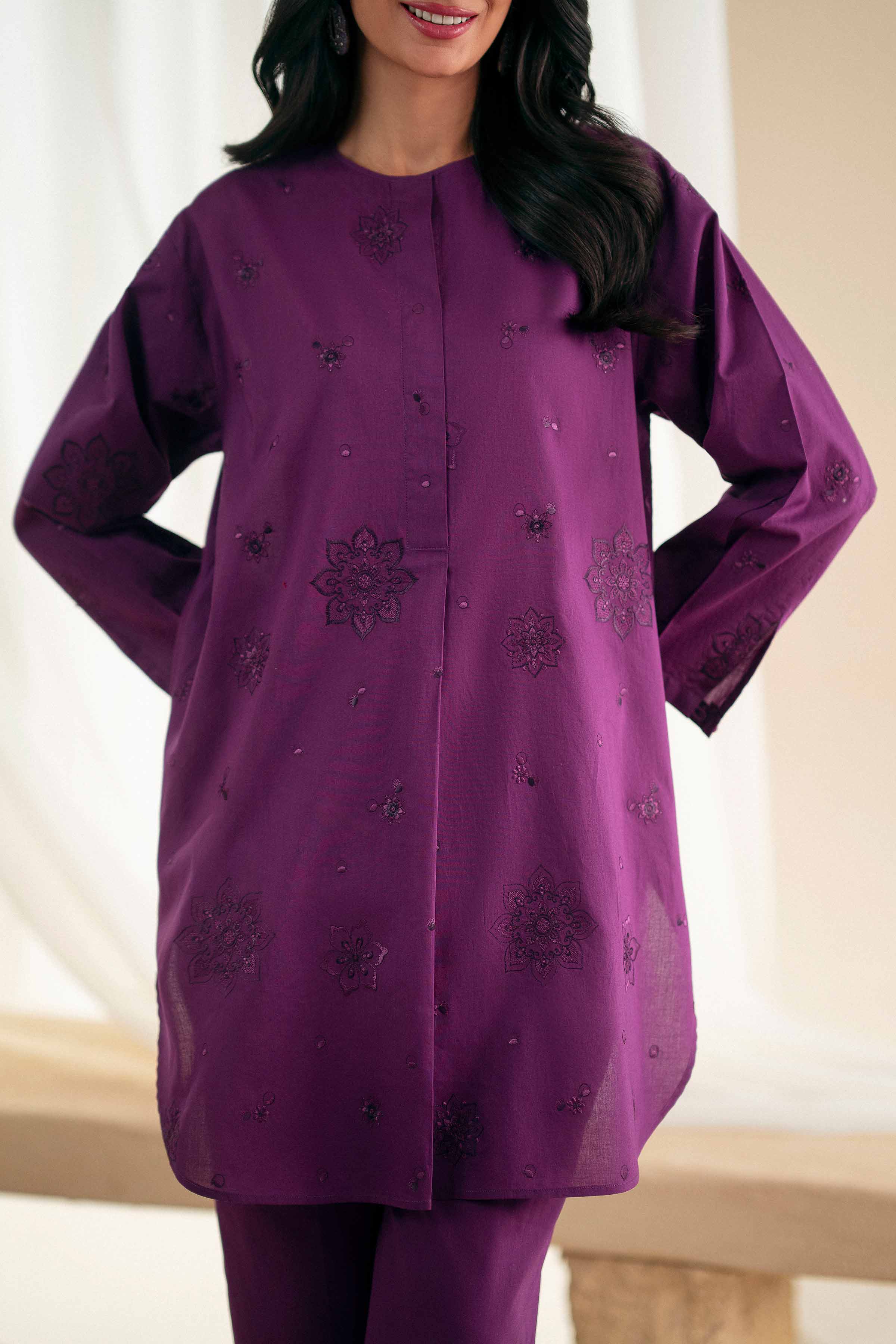2 Piece - Printed Embroidered Suit - KFS25-119 - Image 6
