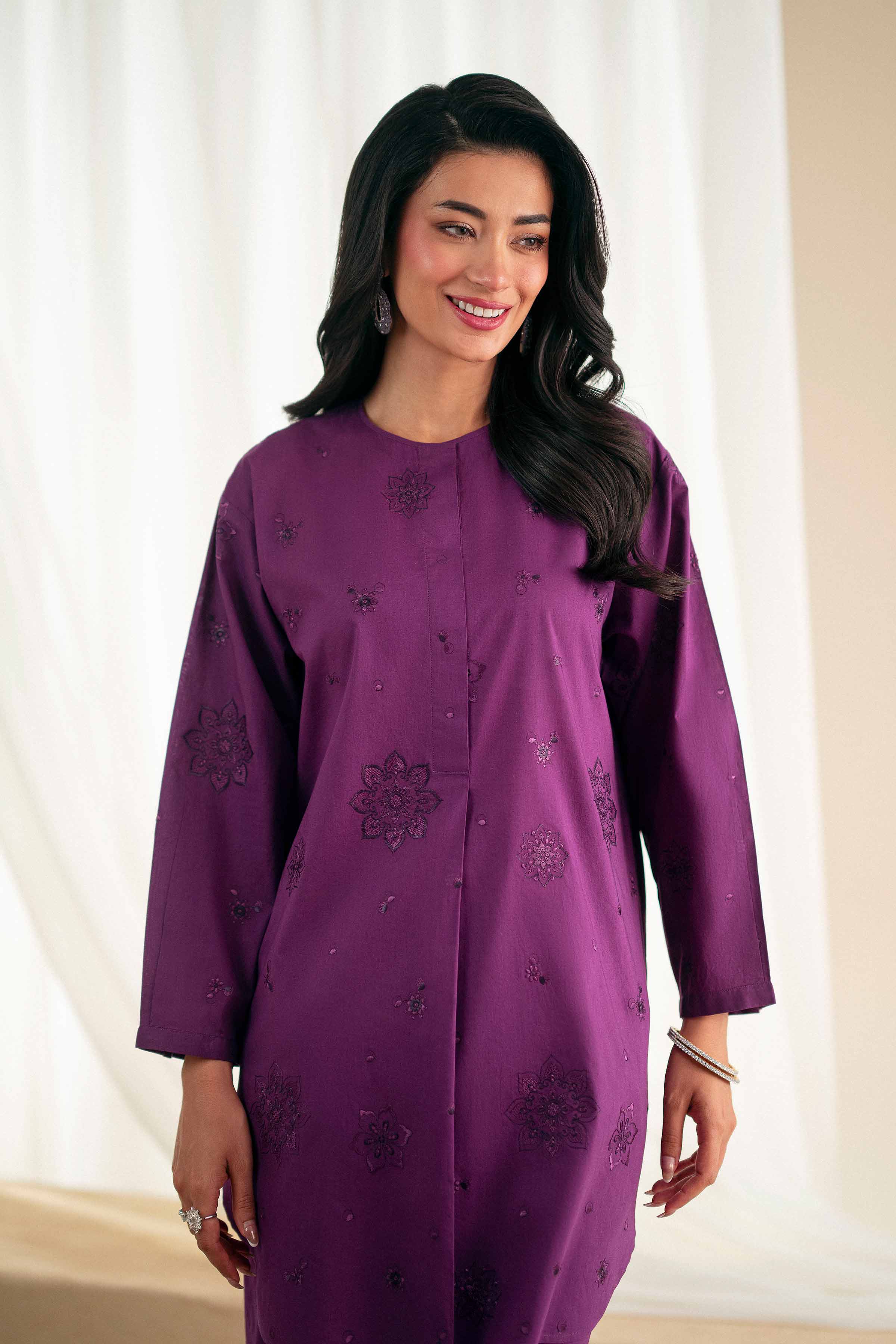 2 Piece - Printed Embroidered Suit - KFS25-119 - Image 7