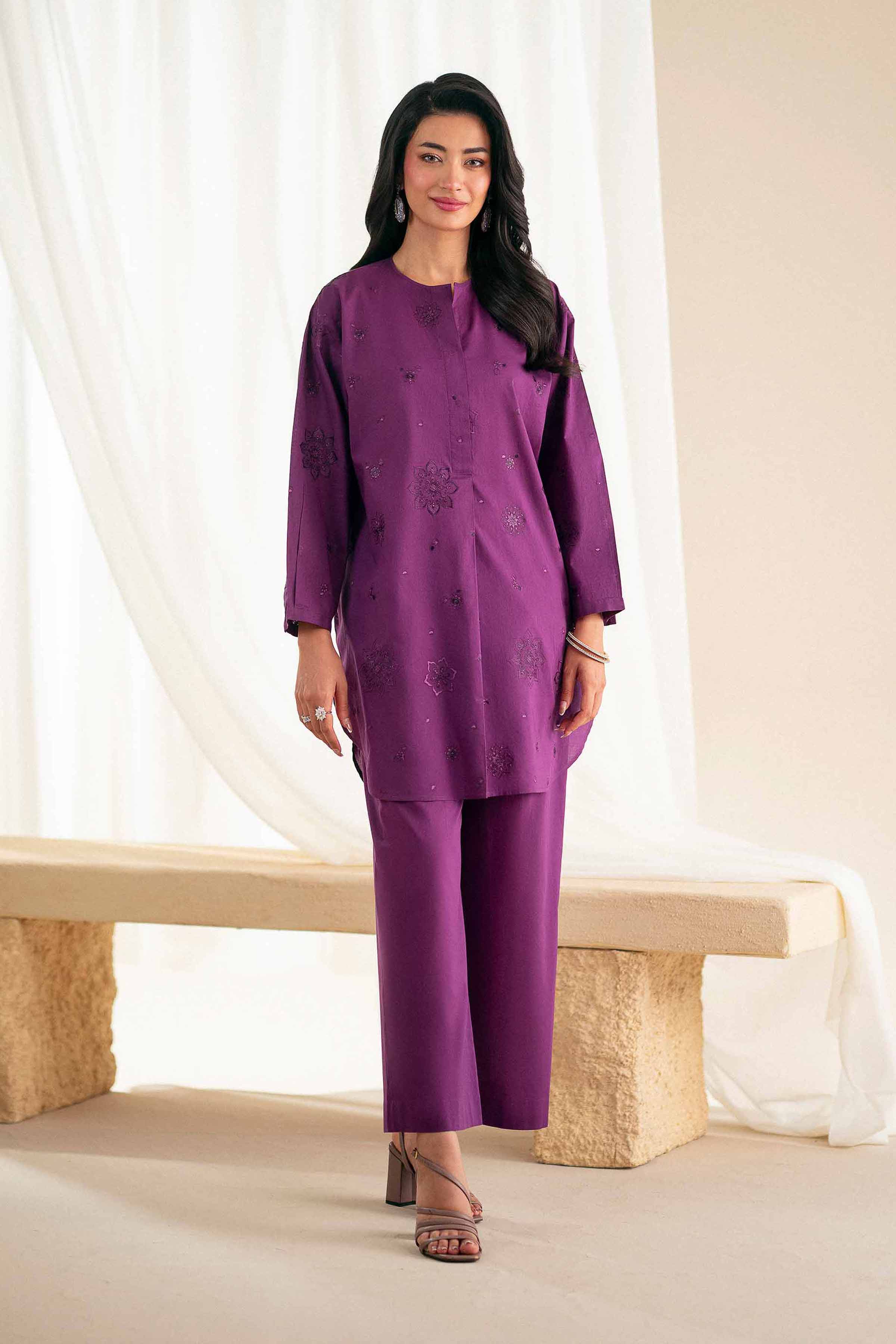 2 Piece - Printed Embroidered Suit - KFS25-119 - Image 9