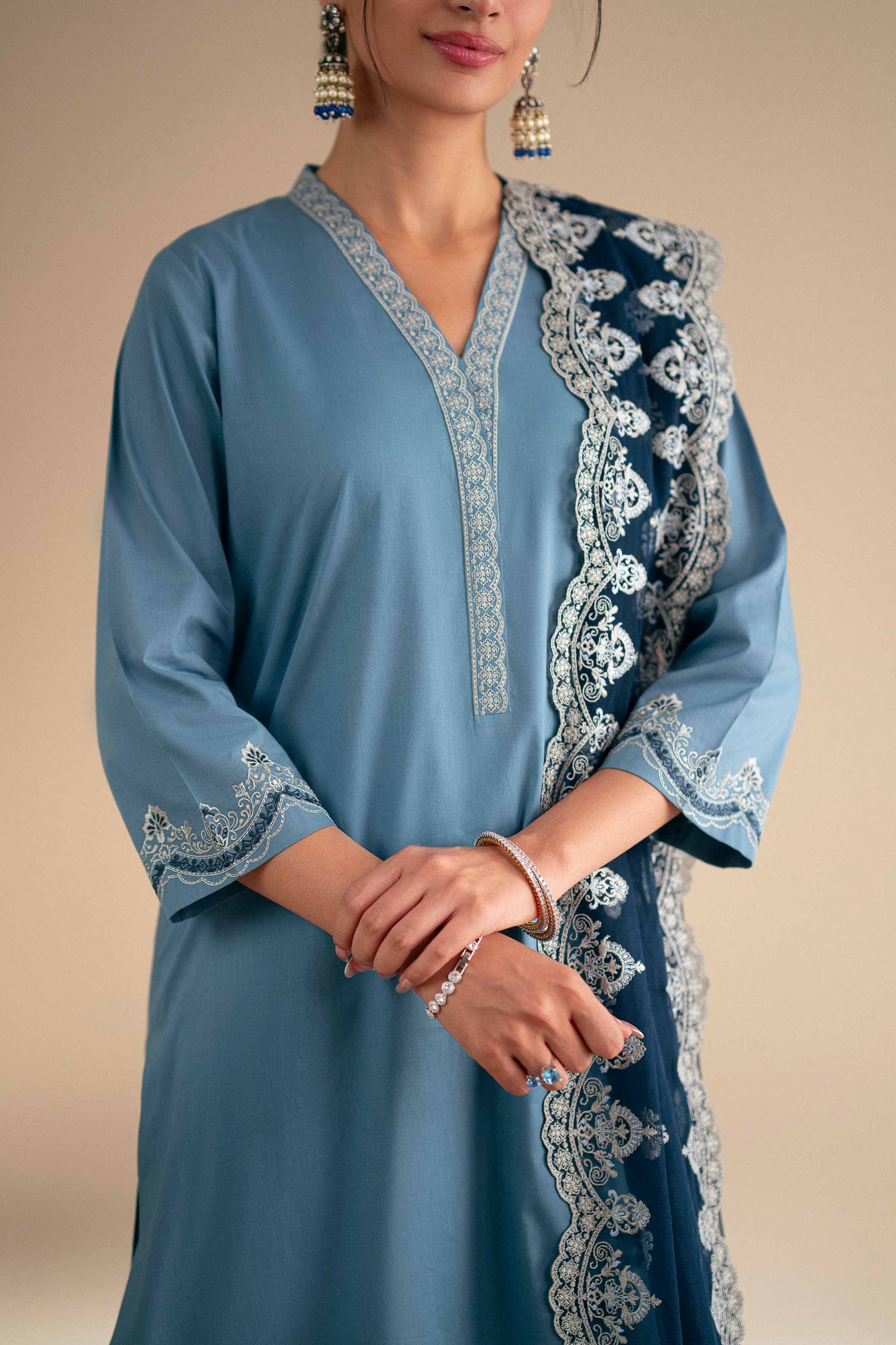 3 Piece - Embroidered Suit - KFS25-122 - Image 2