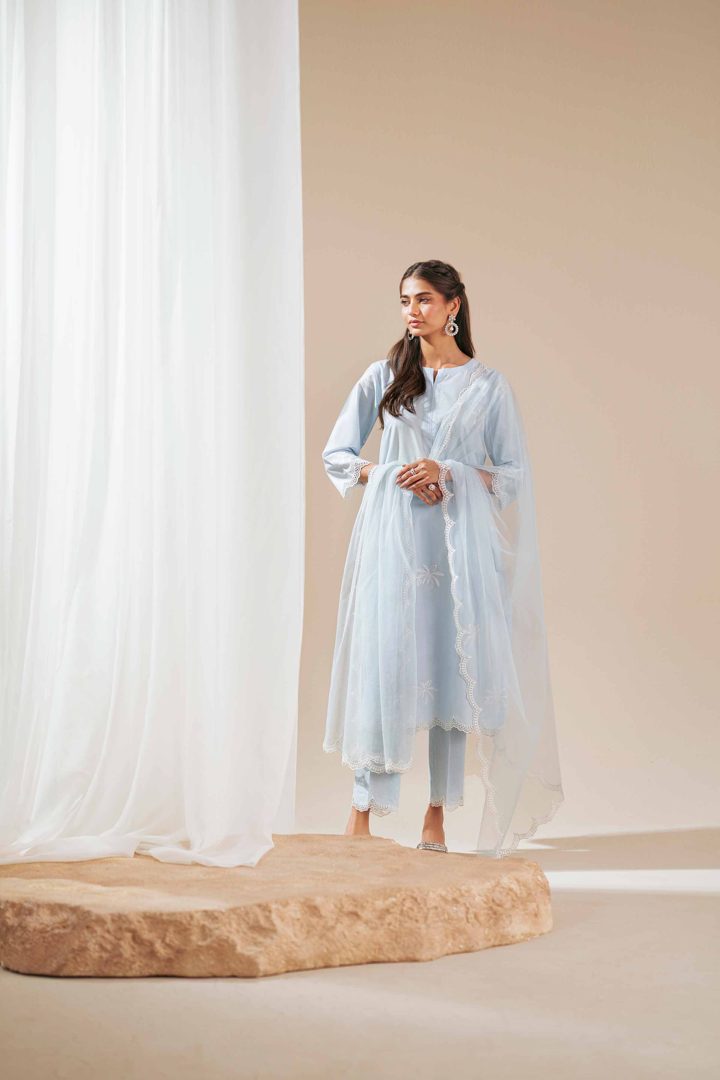 3 Piece - Embroidered Suit - KFS25-125 - Image 9