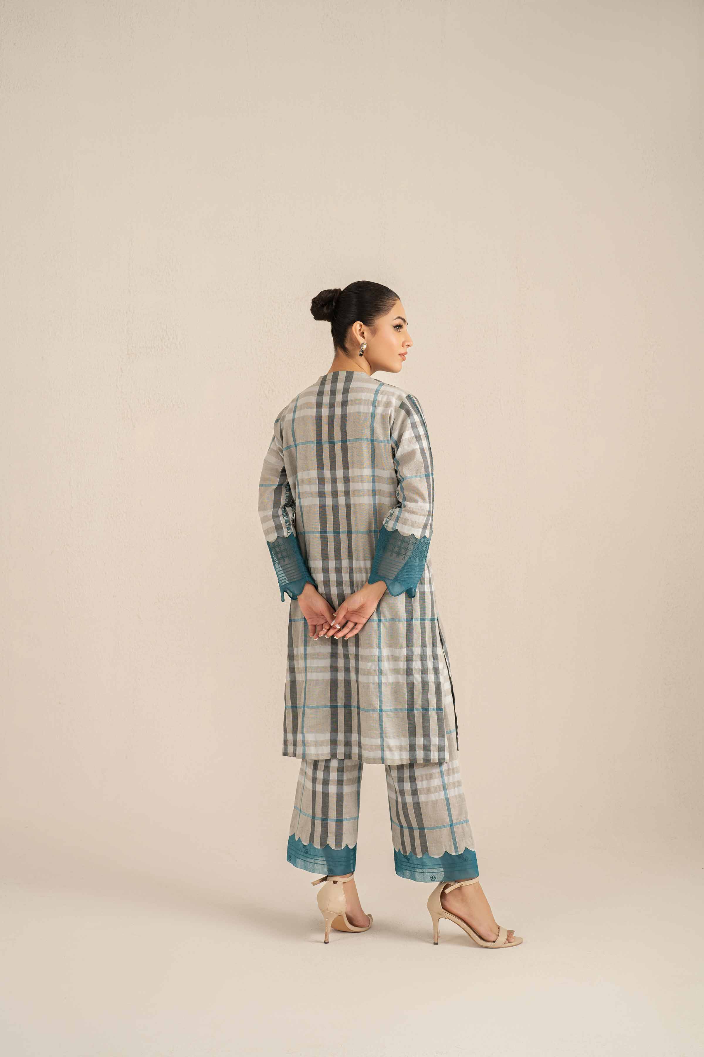 2 Piece - Printed Embroidered Suit - KFS25-23 - Image 3
