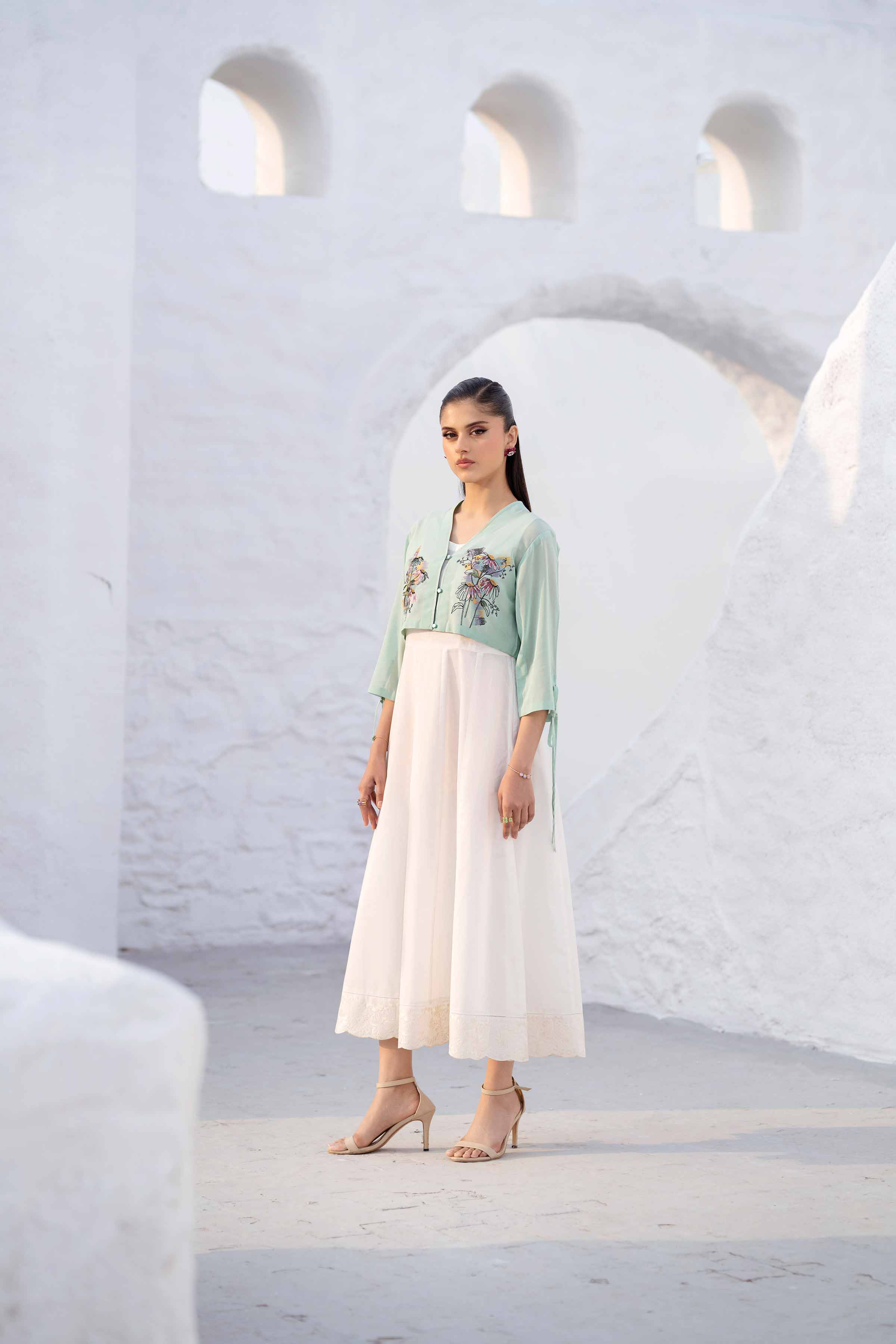 2 Piece - Embroidered Suit - KFS25-24 - Image 3