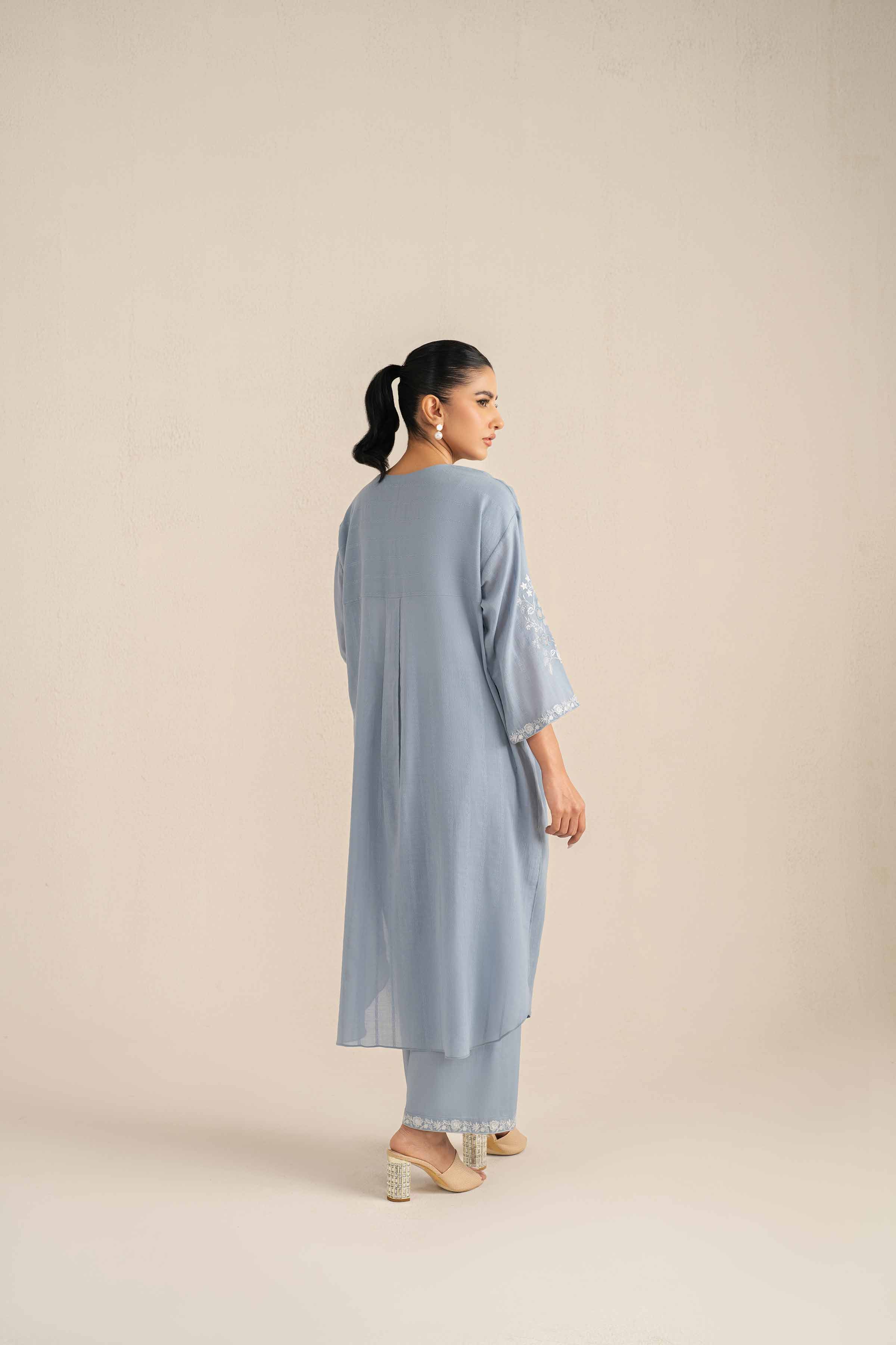 2 Piece - Embroidered Suit - KFS25-34 - Image 3