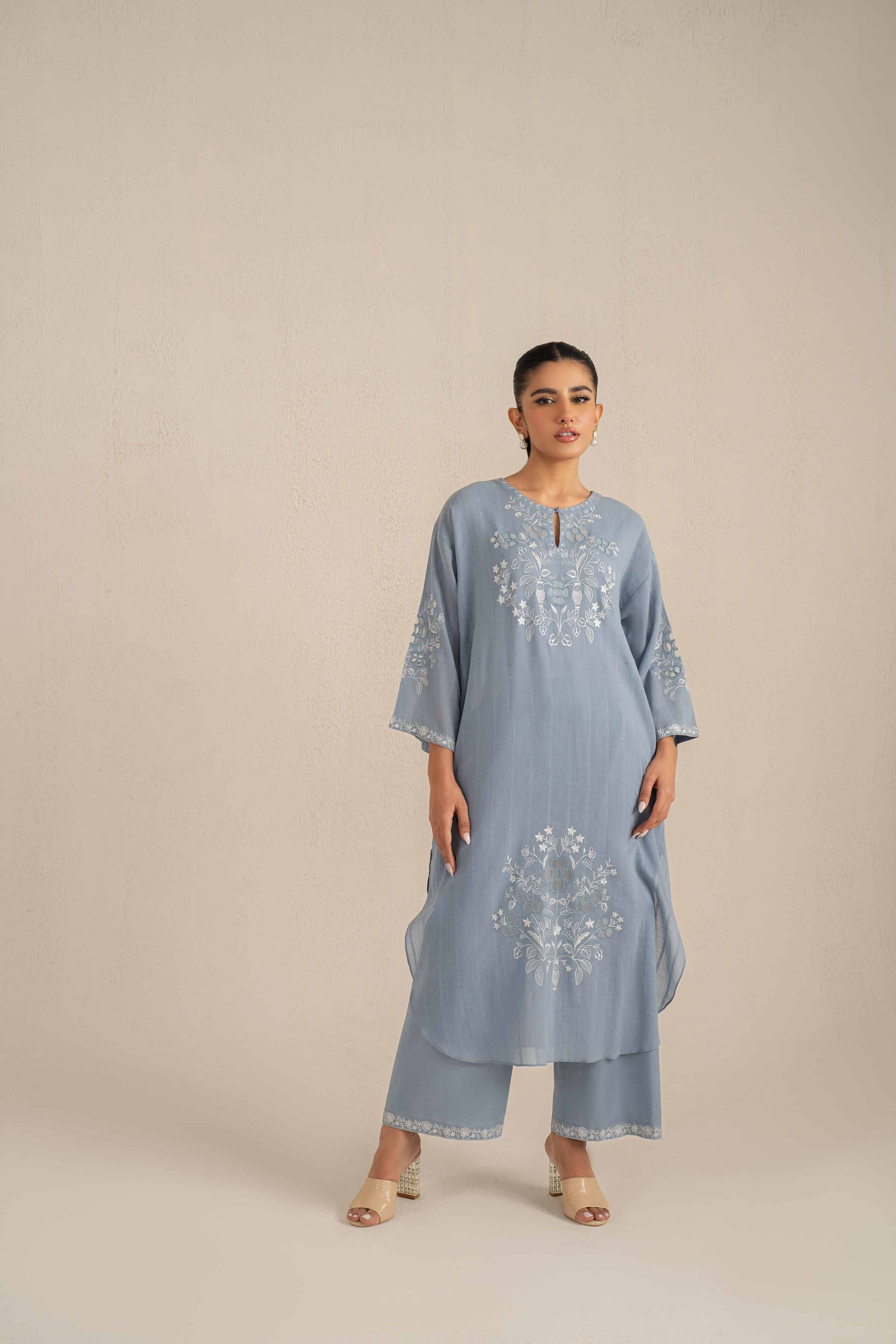 2 Piece - Embroidered Suit - KFS25-34 - Image 4