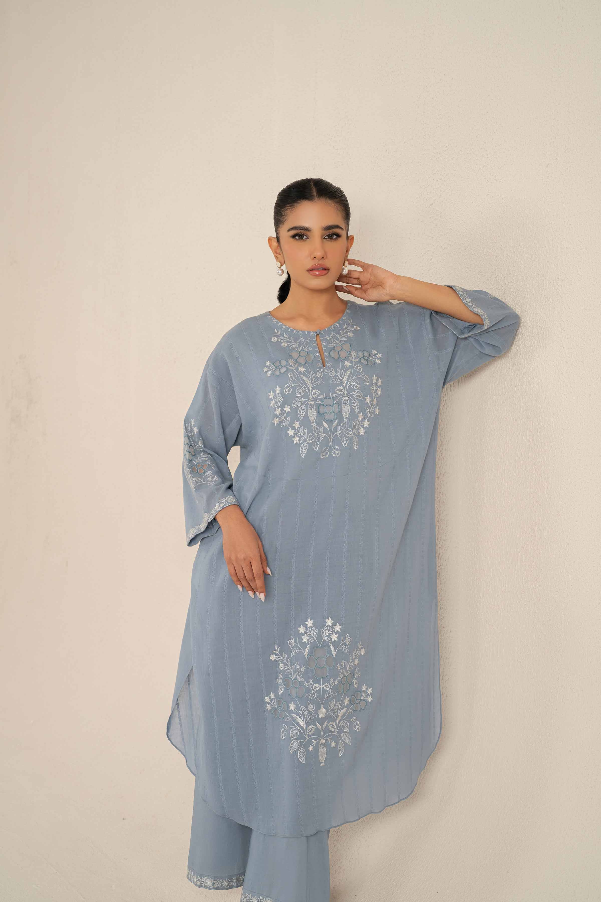 2 Piece - Embroidered Suit - KFS25-34 - Image 6