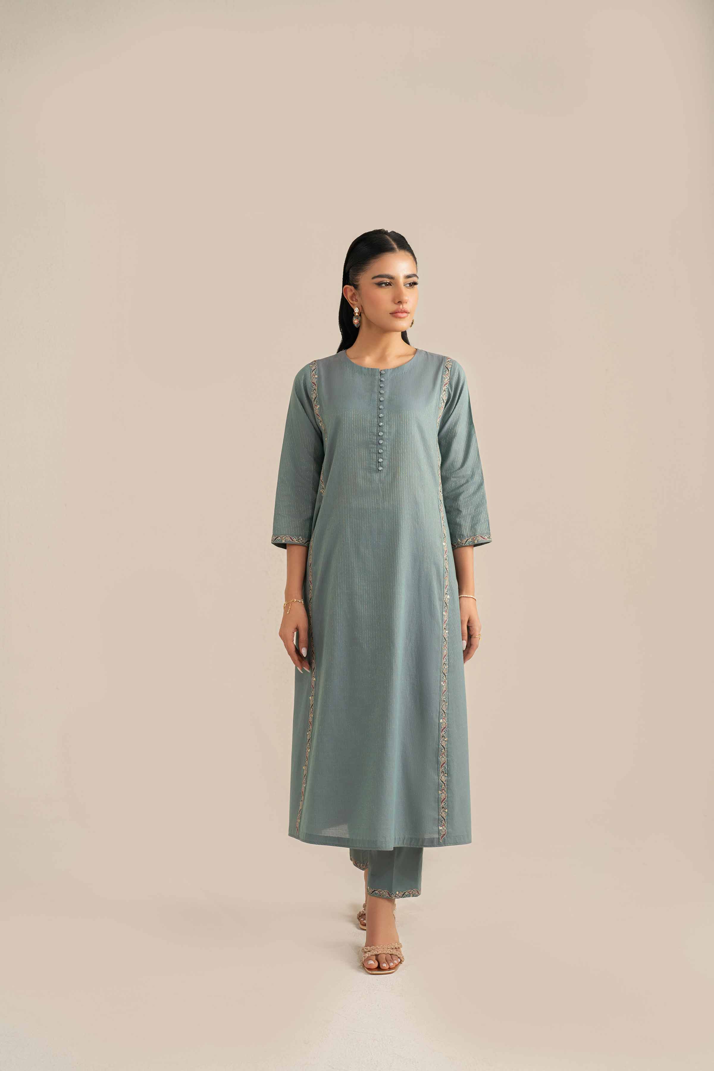 2 Piece - Embroidered Suit - KFS25-43 - Image 4