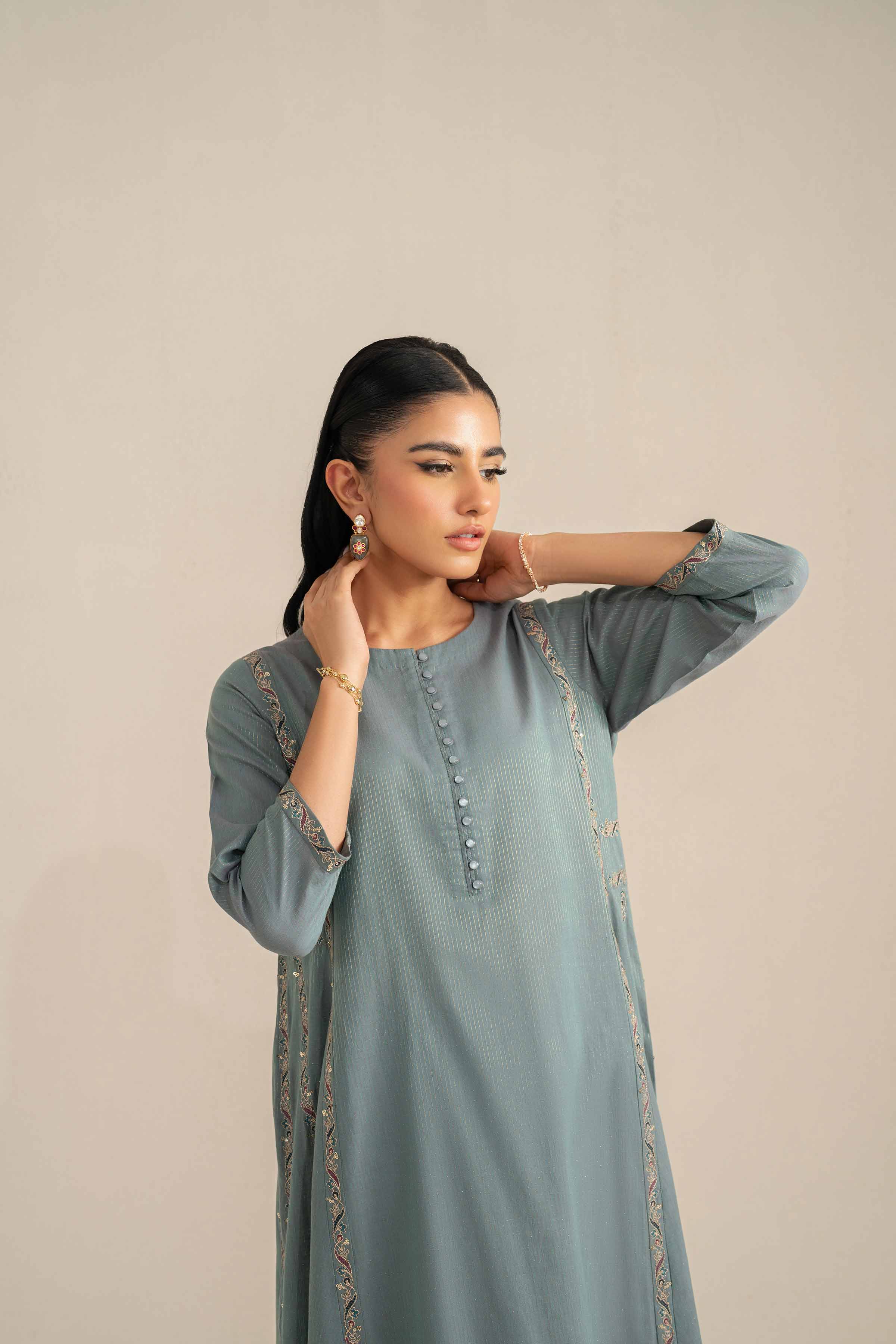 2 Piece - Embroidered Suit - KFS25-43 - Image 6
