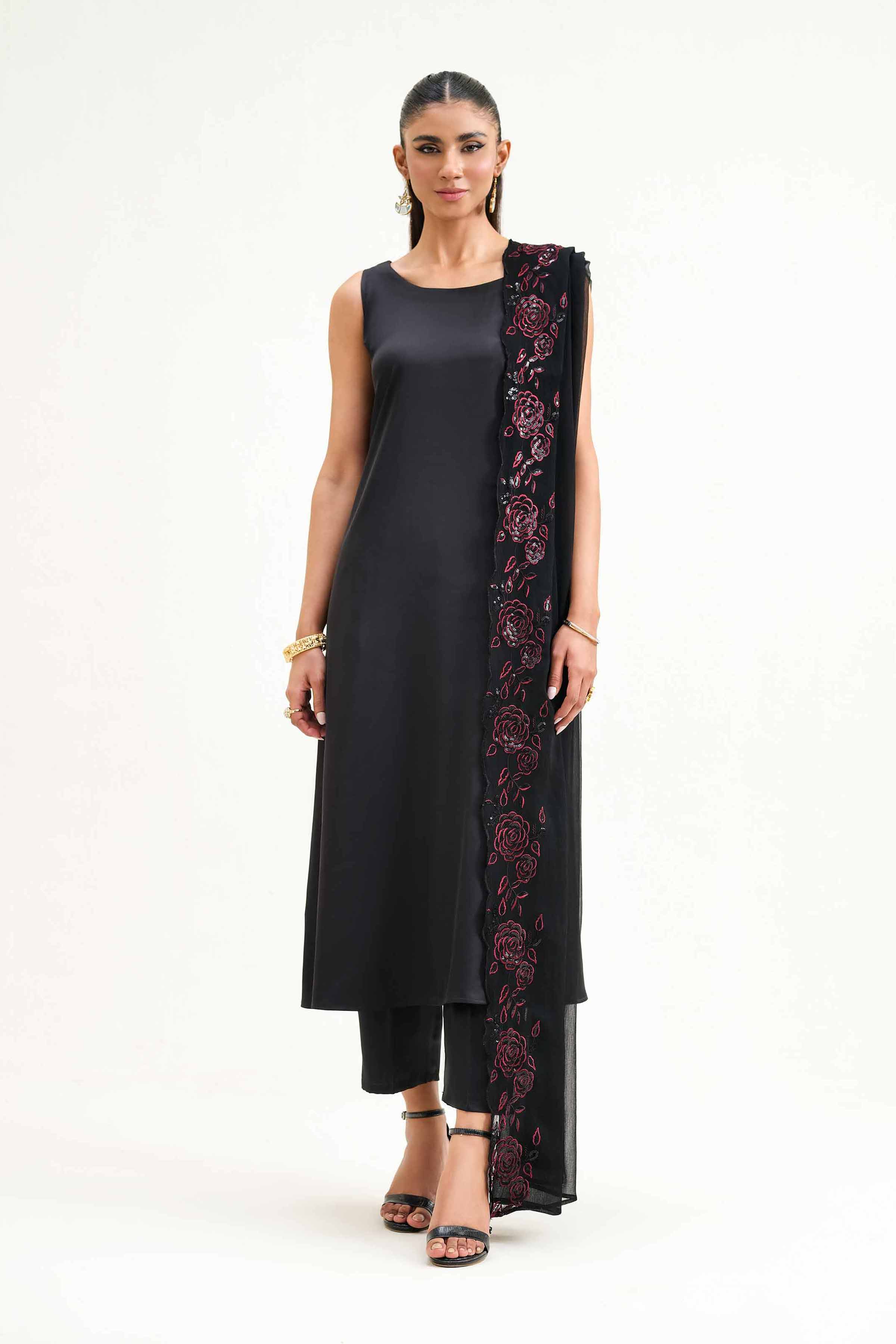Embroidered Dupatta - KFS25-52 - Image 2