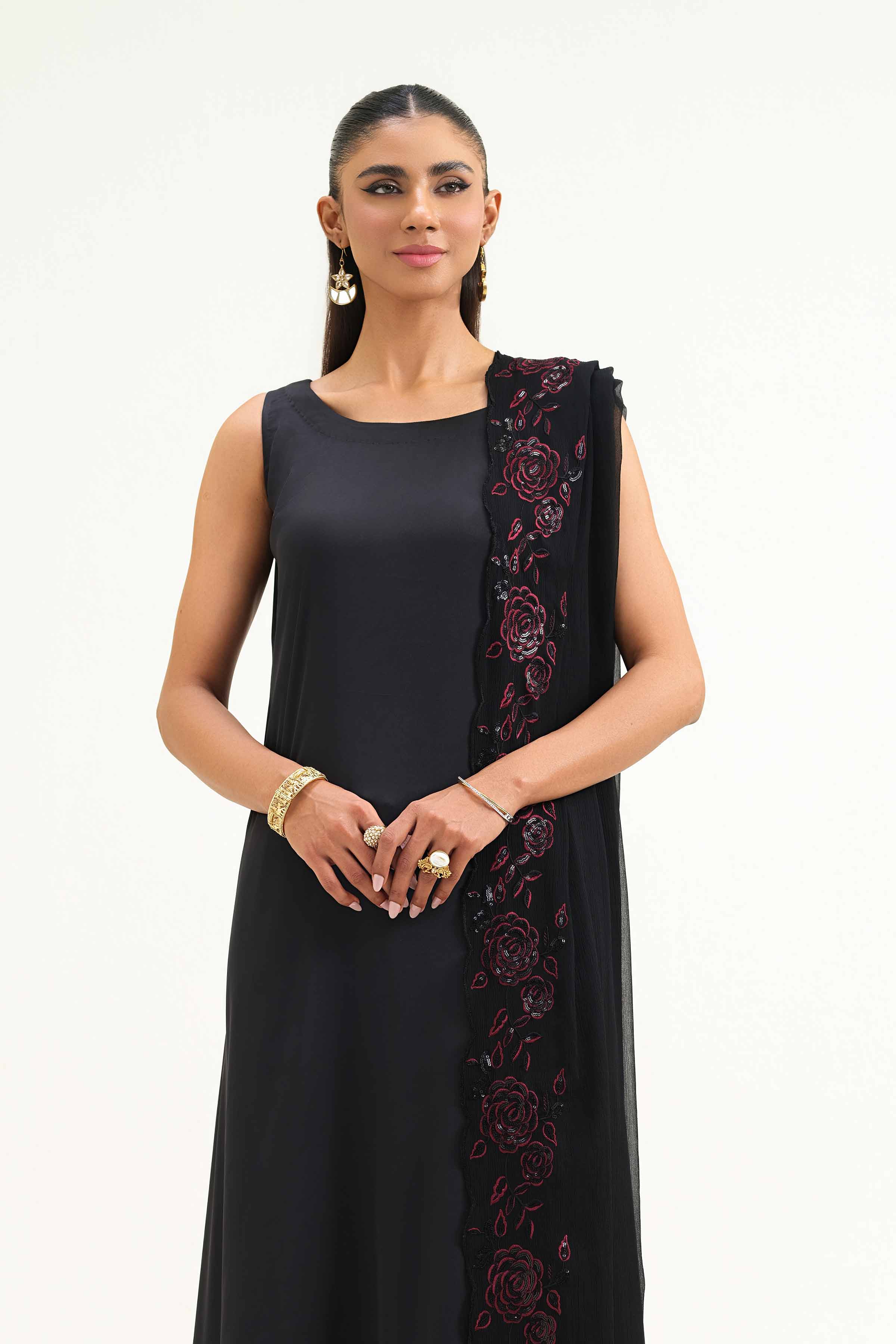 Embroidered Dupatta - KFS25-52 - Image 3