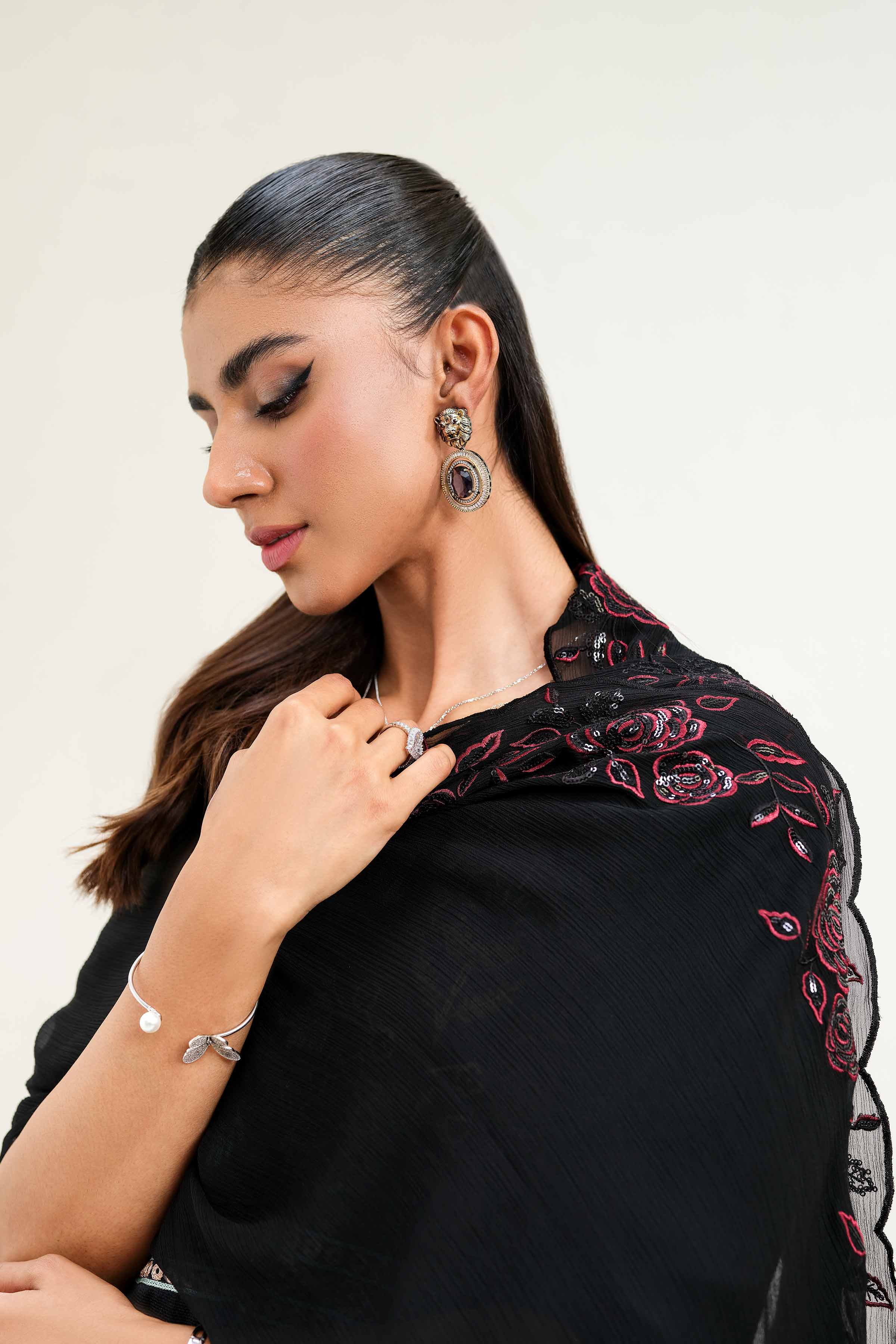 Embroidered Dupatta - KFS25-52 - Image 4
