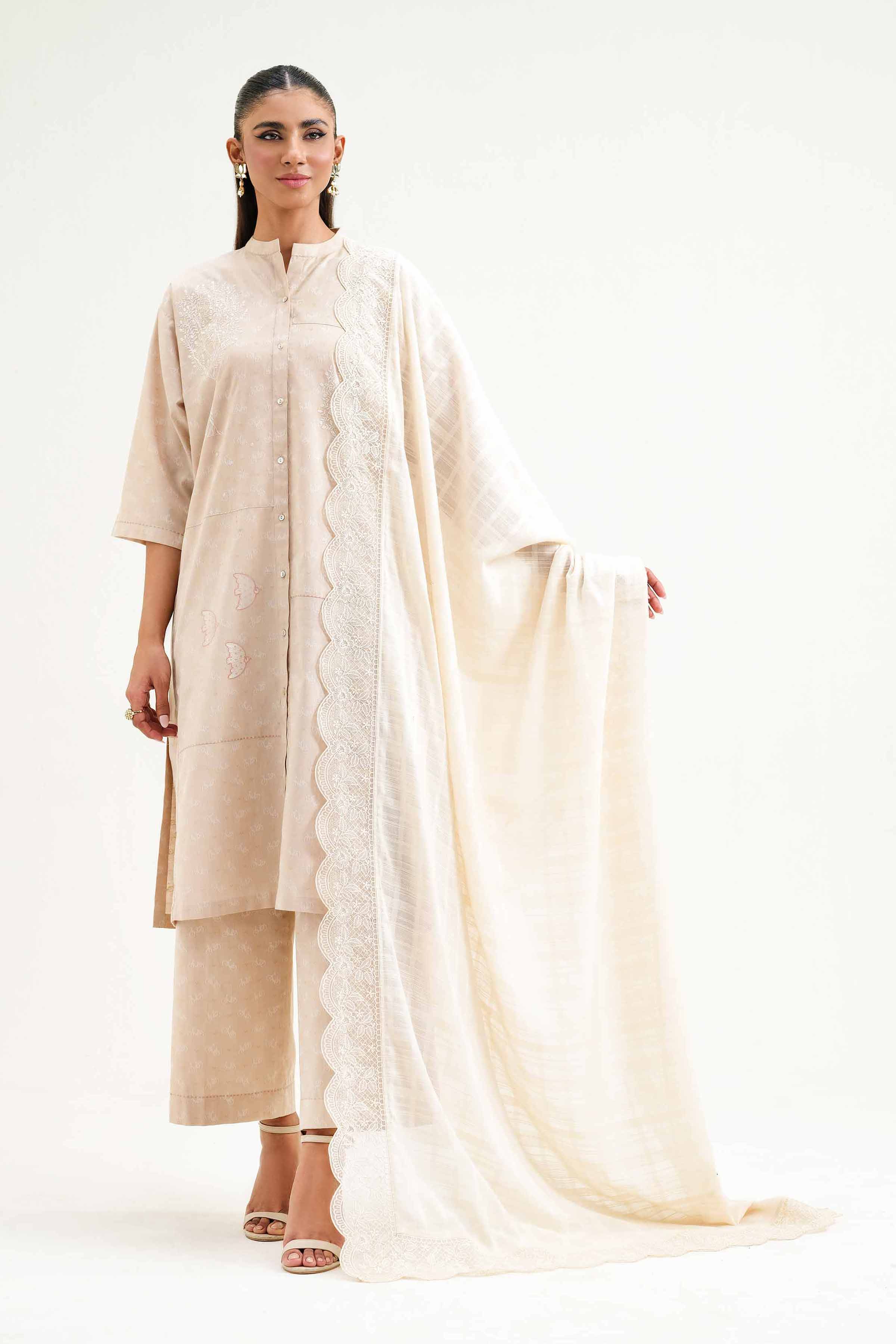 Embroidered Dupatta - KFS25-53 - Image 2