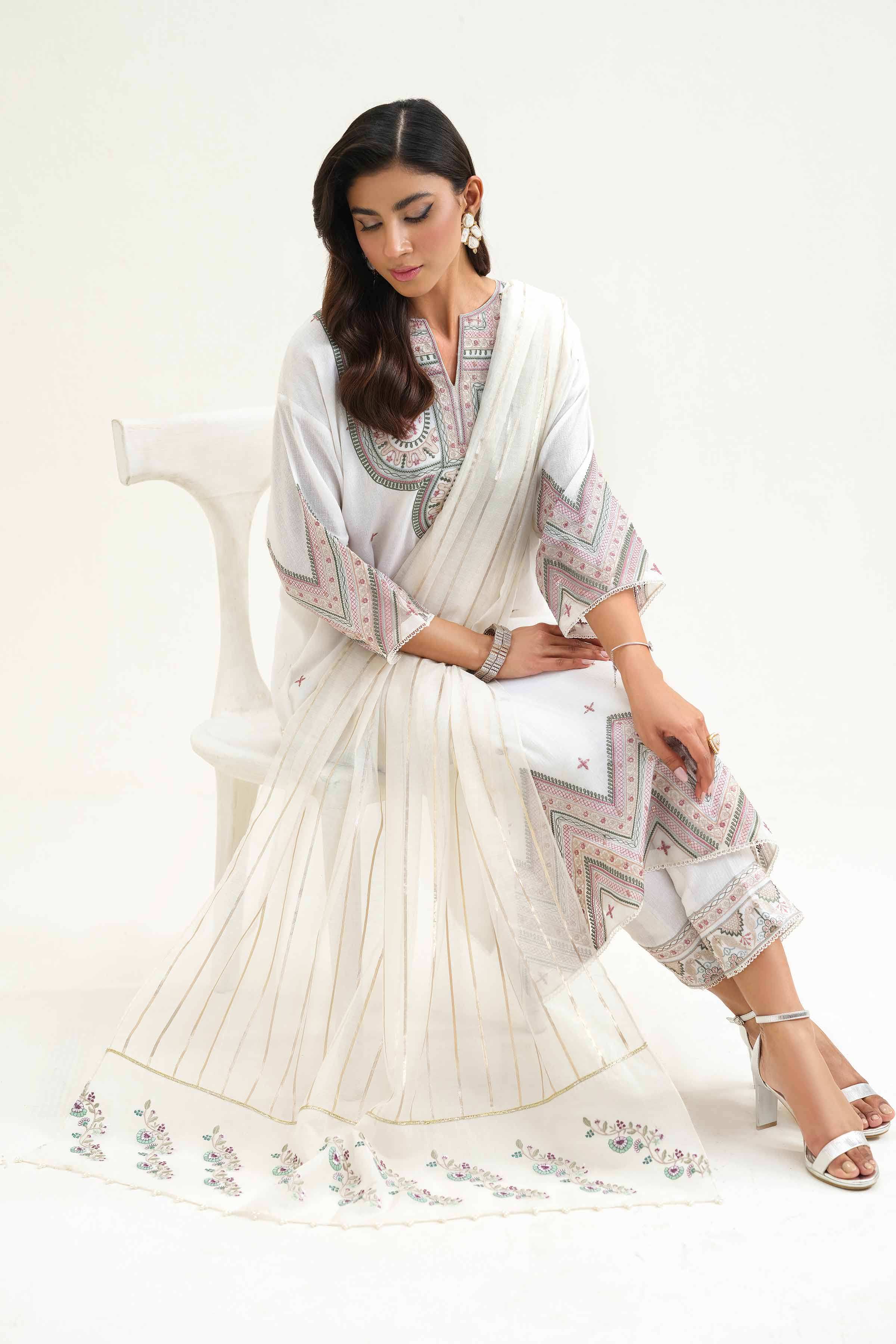 Embroidered Dupatta - KFS25-56 - Image 6