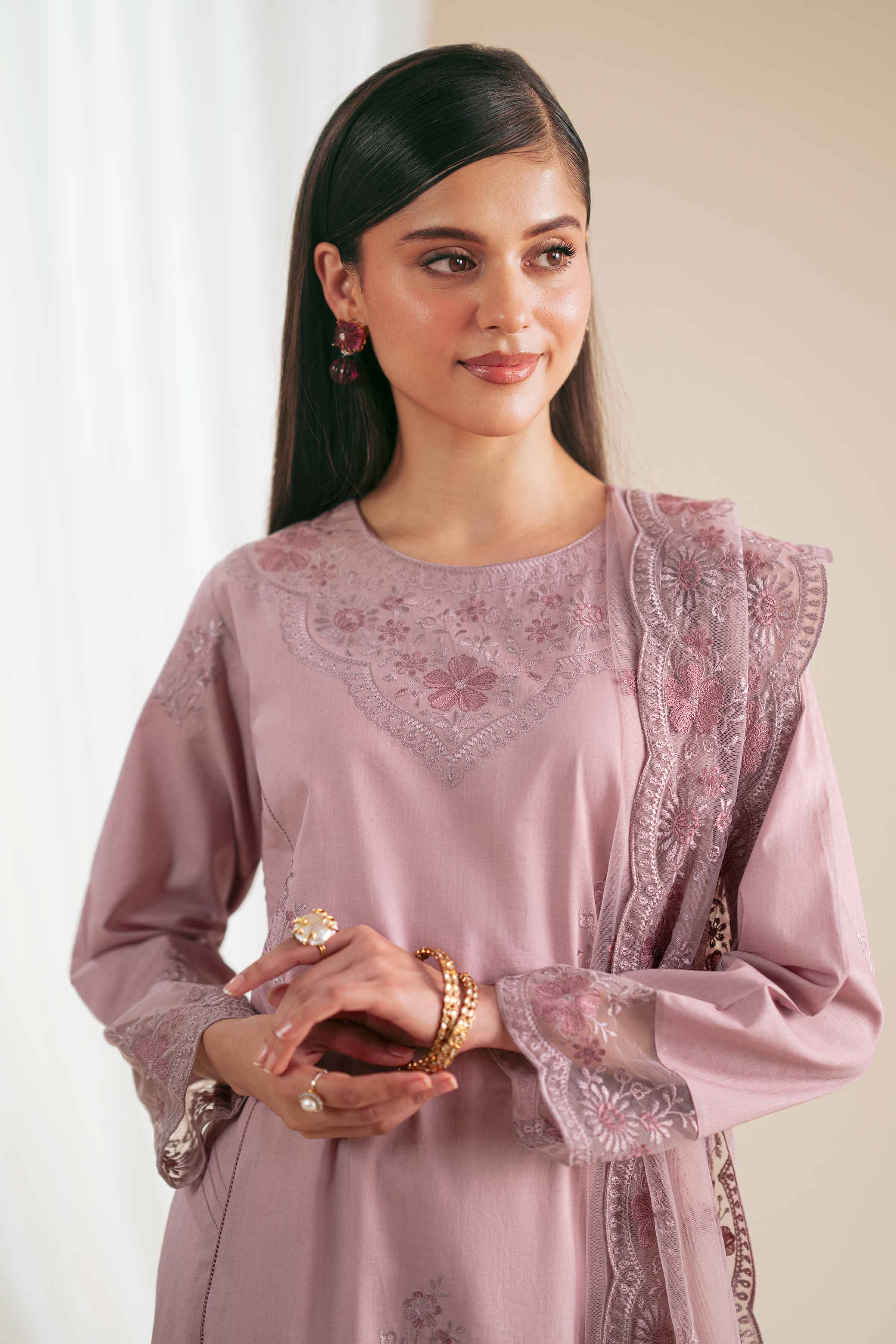 2 Piece - Embroidered Suit - KFS25-74 - Image 14