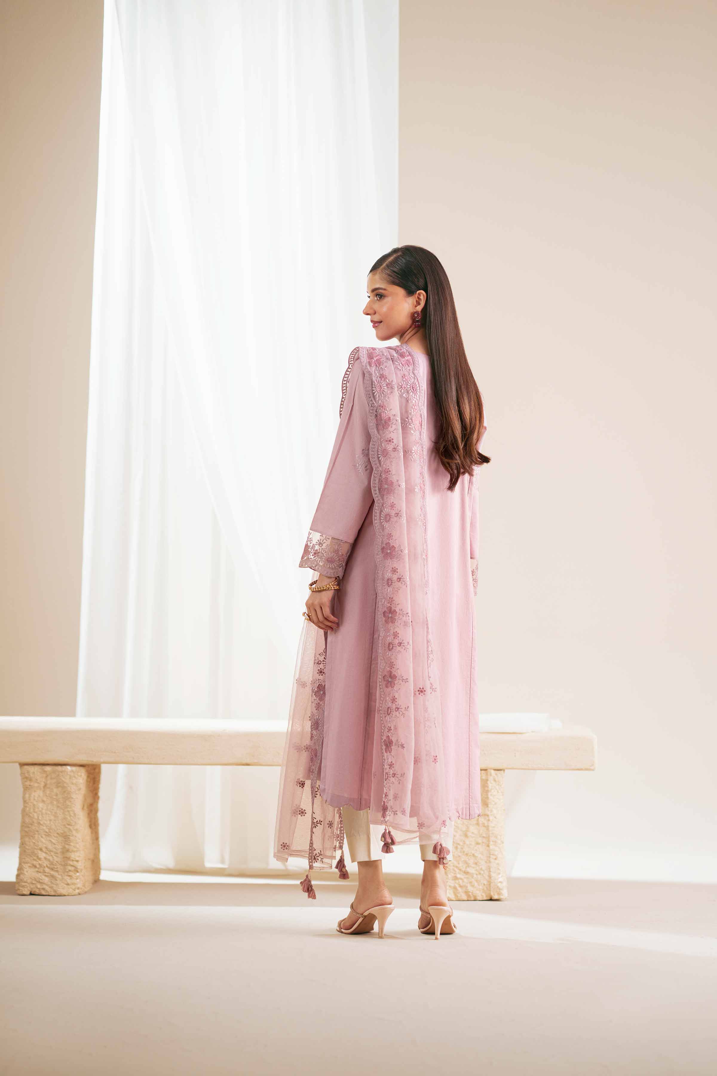 2 Piece - Embroidered Suit - KFS25-74 - Image 3