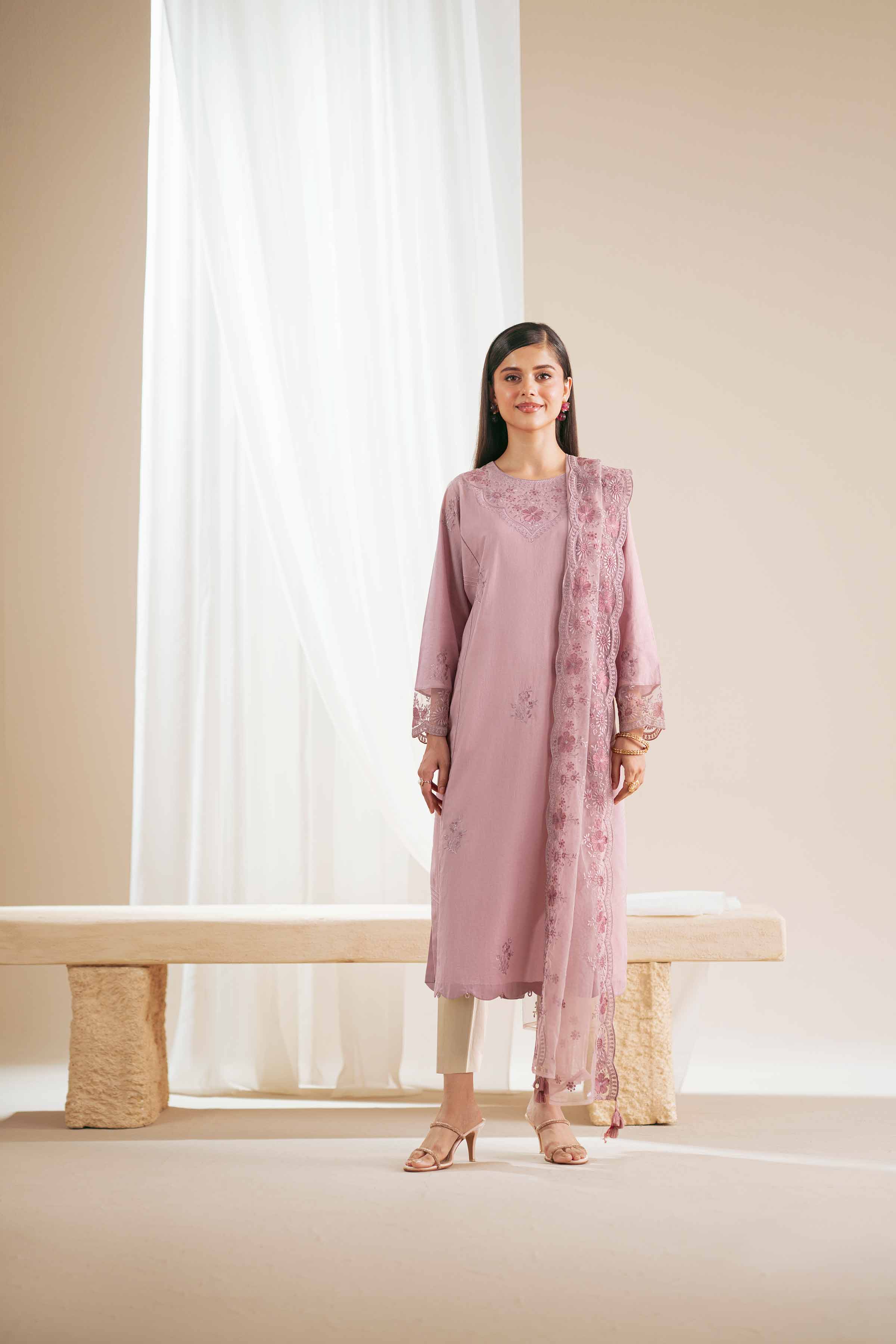 2 Piece - Embroidered Suit - KFS25-74 - Image 5