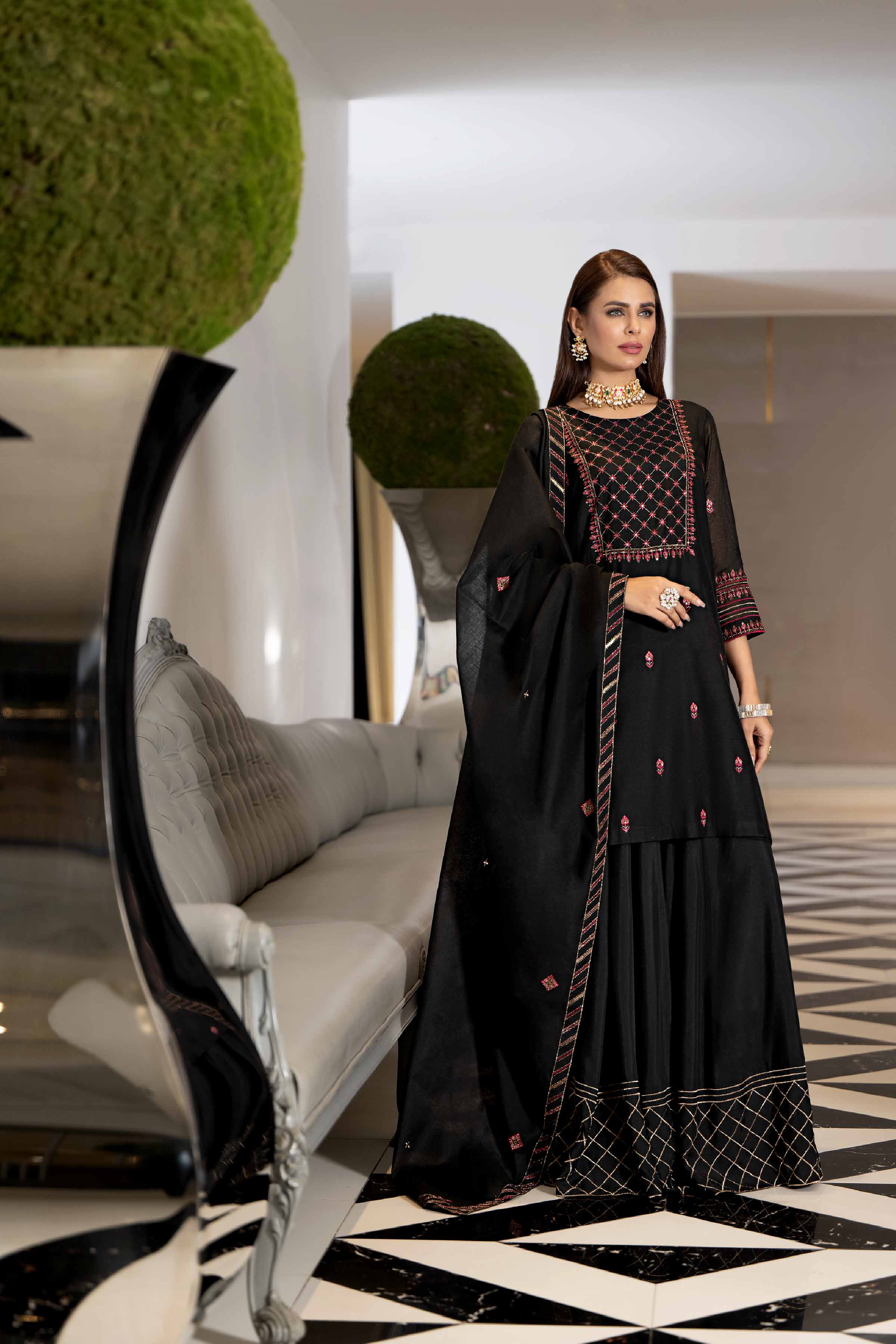 3 Piece - Embroidered Suit - KFW23-03