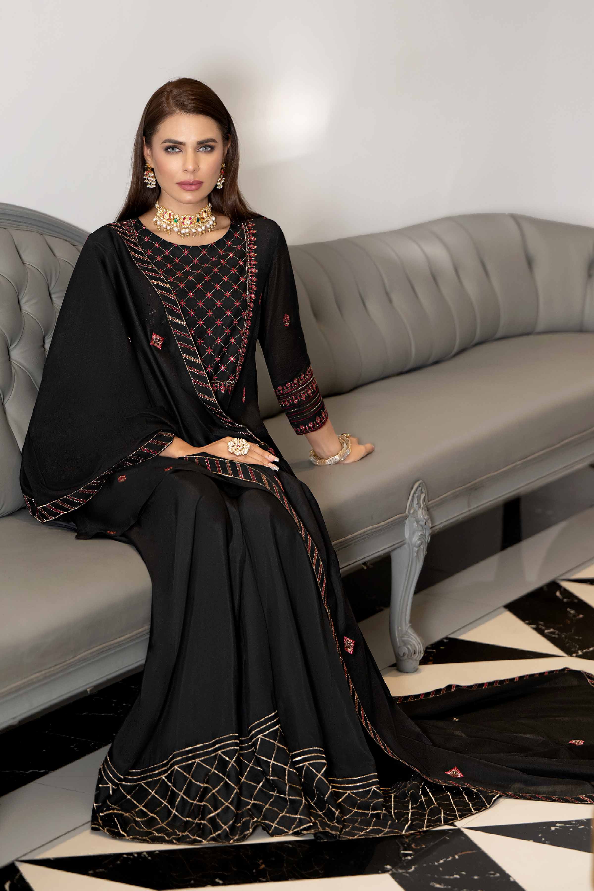 3 Piece - Embroidered Suit - KFW23-03 - Image 2