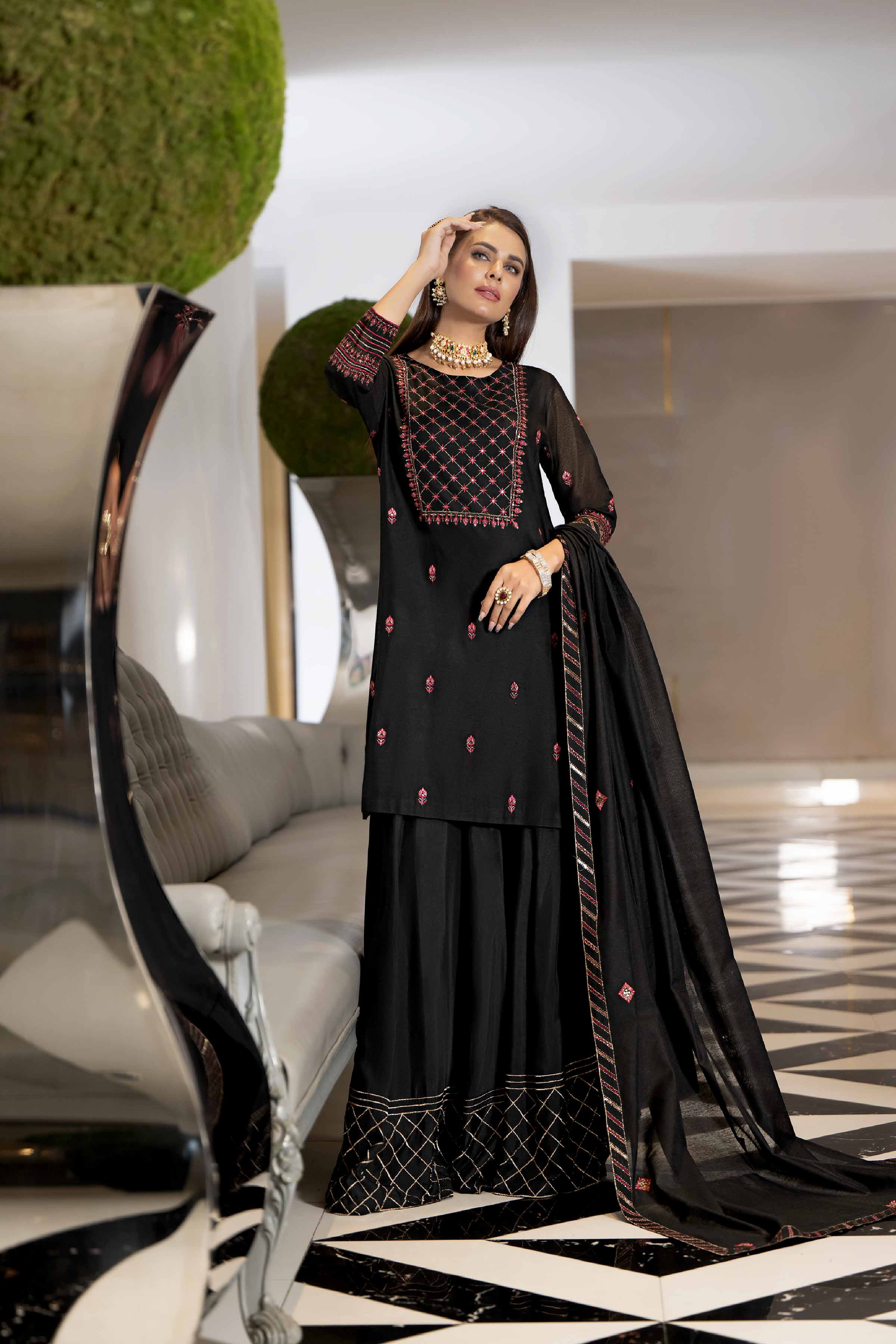 3 Piece - Embroidered Suit - KFW23-03 - Image 3